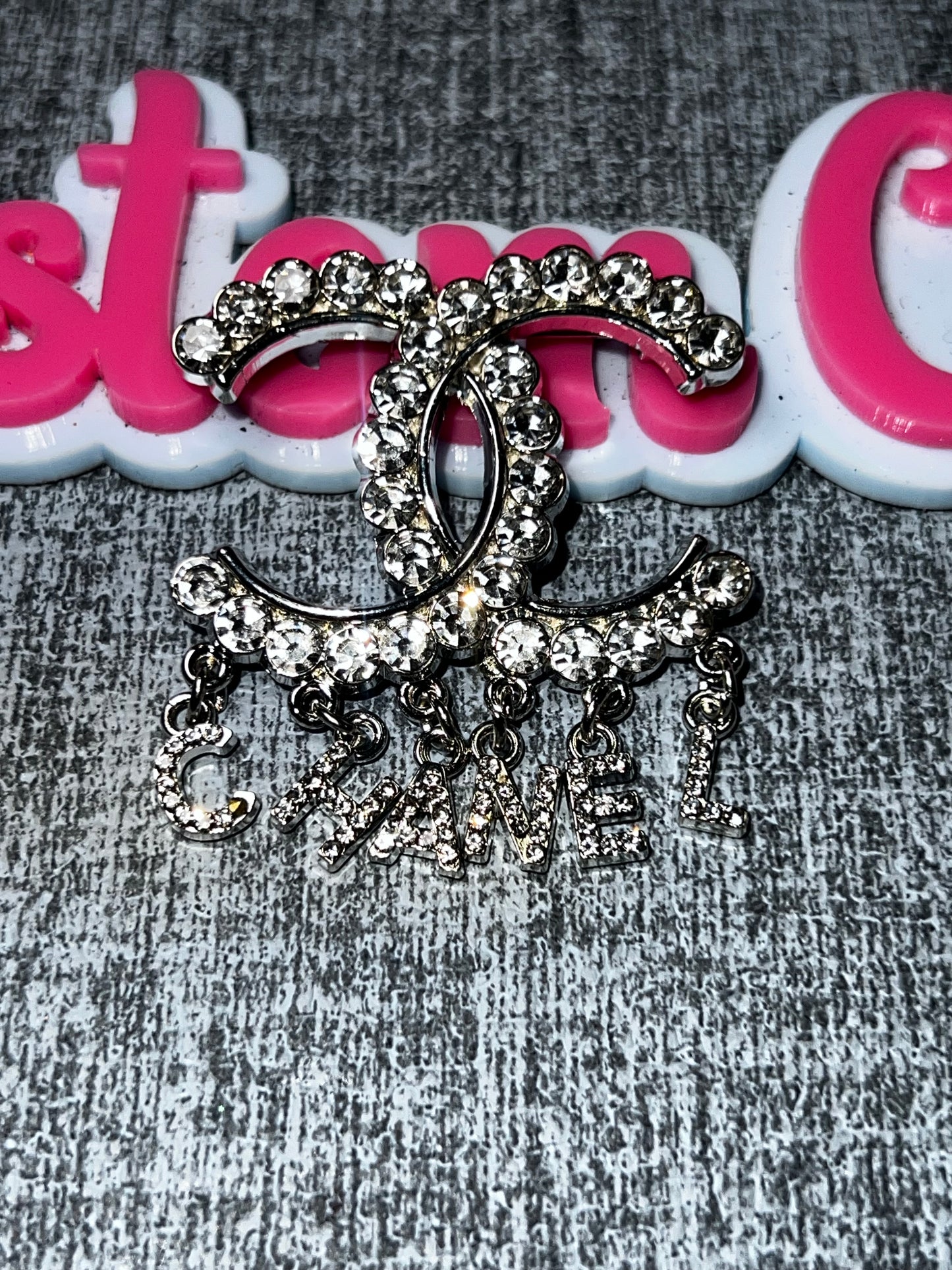 Rhinestone Letter Charm Fashion Brooch Pin | Crystal Statement Brooch | Decorative Lapel Pin