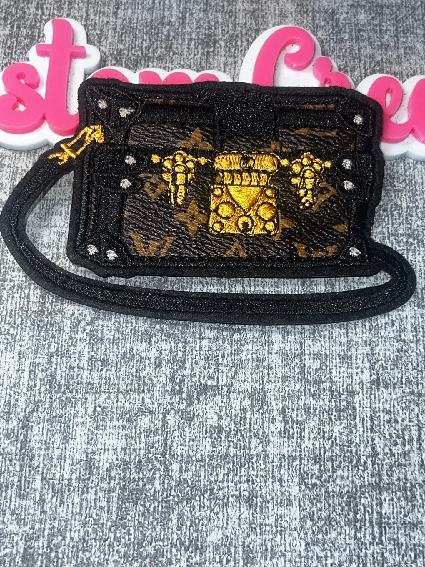 Classic Drawstring Handbag Embroidered Iron-On Patch – Fashion Purse Decorative Applique