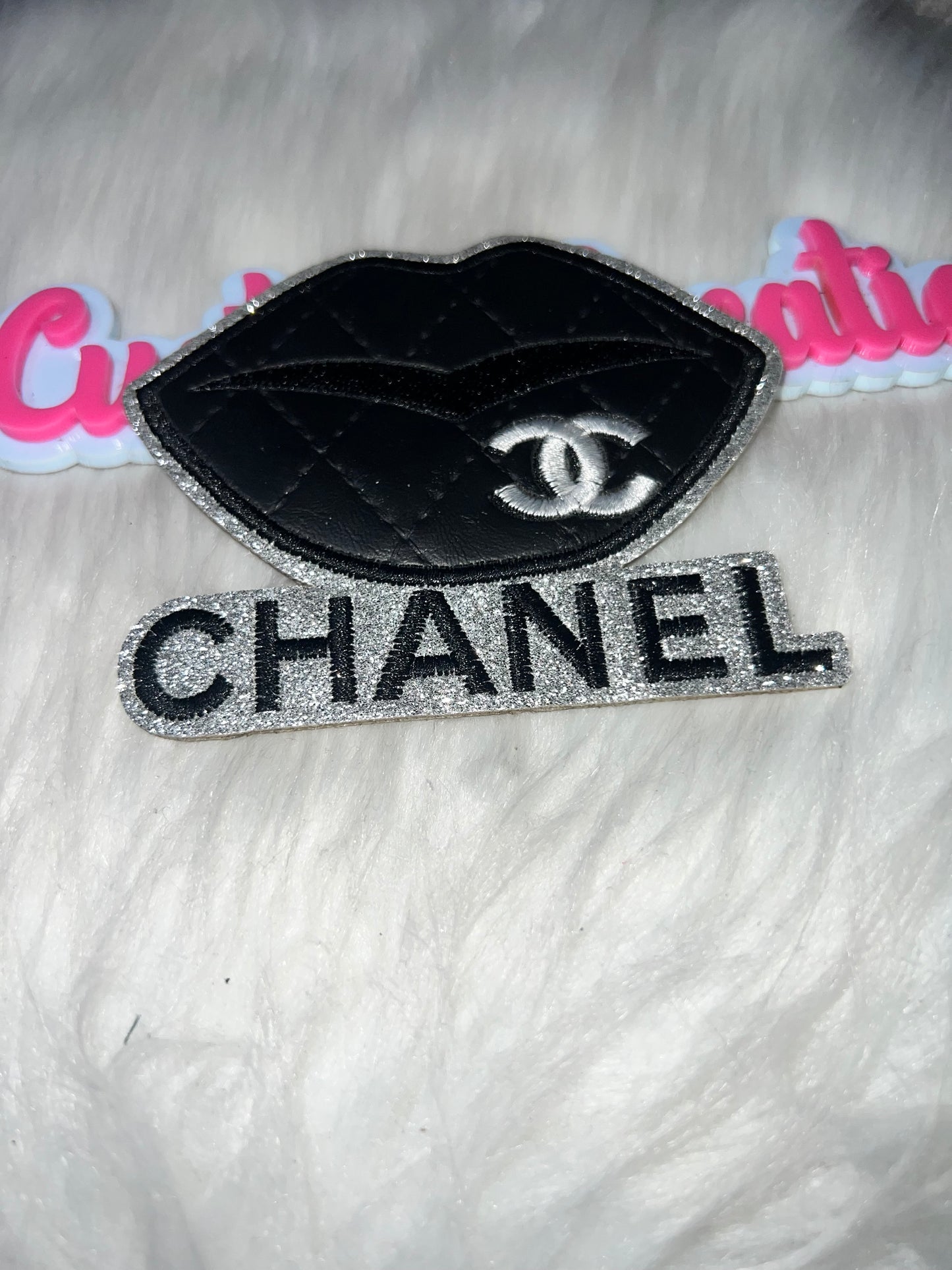 Quilted Lips CC Patch (Black/Silver)