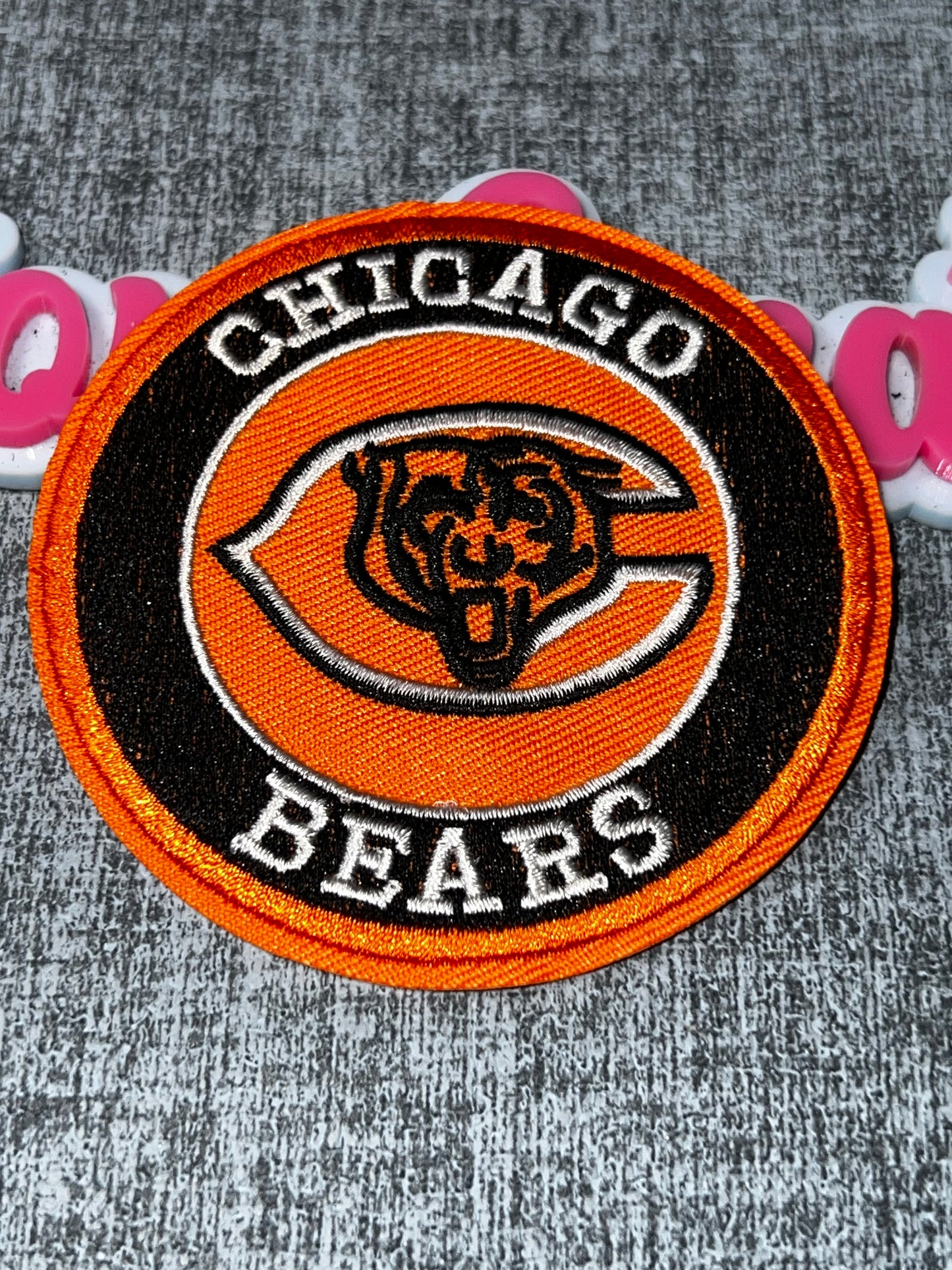 Orange Black Letter Circle Embroidered Iron-On Patch | Statement Appliqué