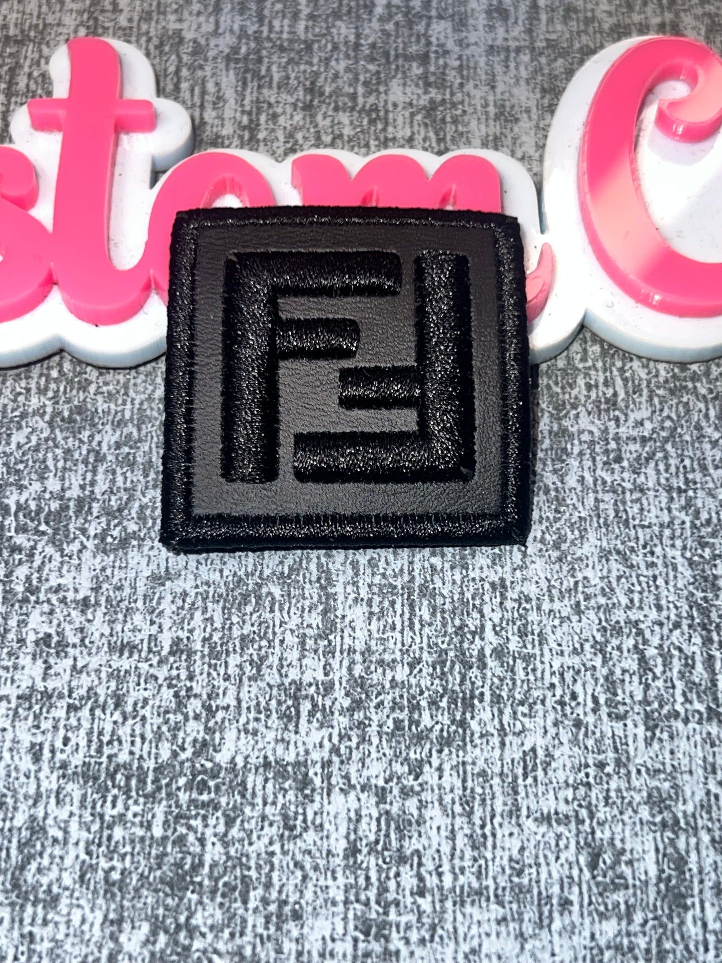 Black Square Letter Iron-On Patch – Minimal Embroidered Patch for DIY Projects
