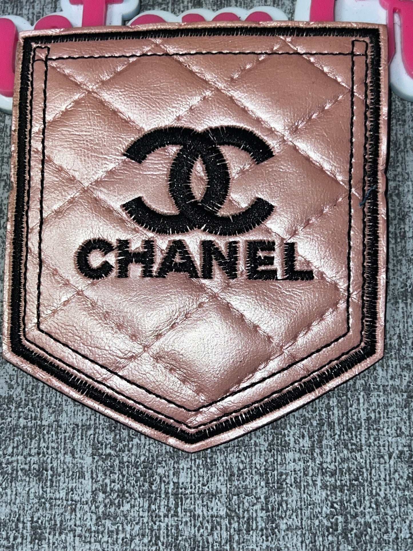 Quilted Pocket Style Patch – Pink & Black