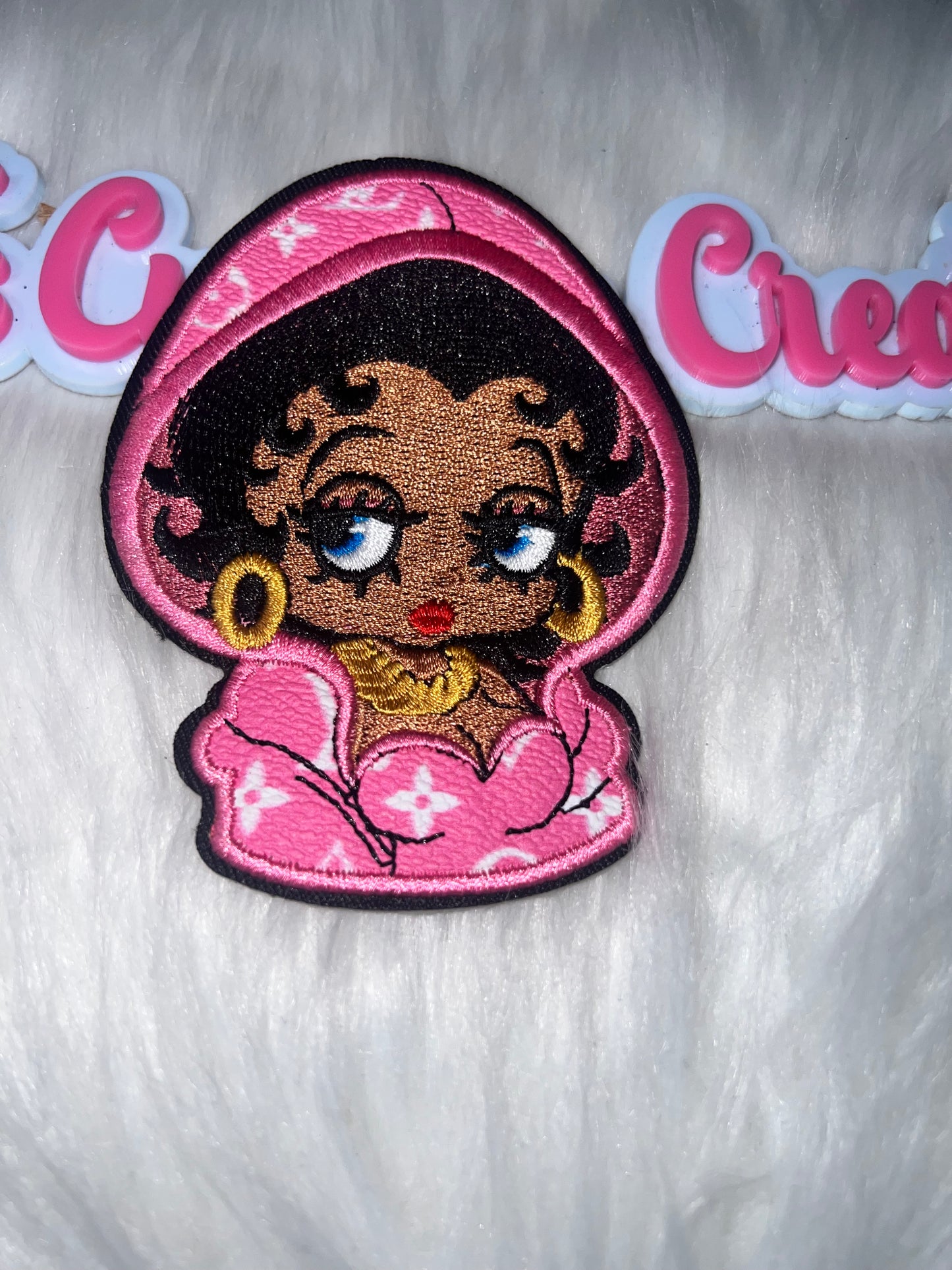 Glam Girl Portrait Patch Pink LV