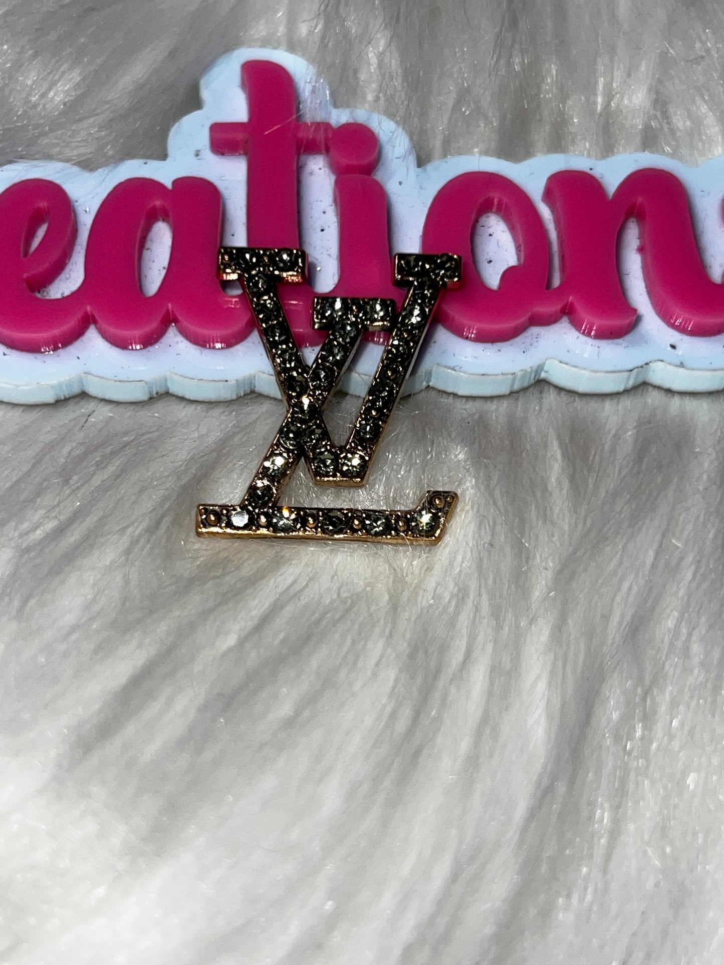 Gold Rhinestone Letter Charm – Decorative Metal Craft Embellishment