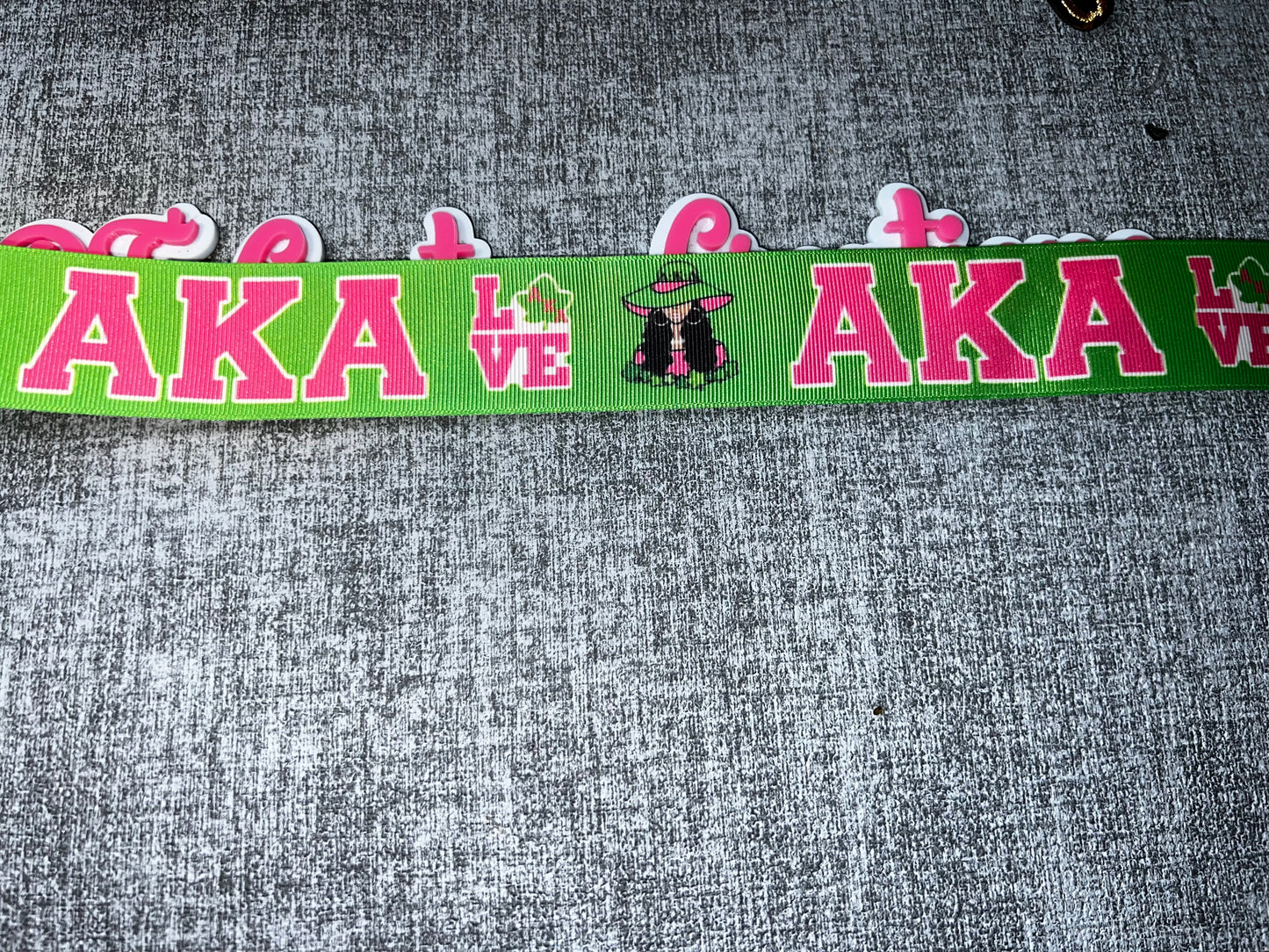 Green Pink Letter Ribbon Trim Iron On Craft Ribbon for Hats Shoes Bags DIY Sewing Strap AKA colors sold per yard