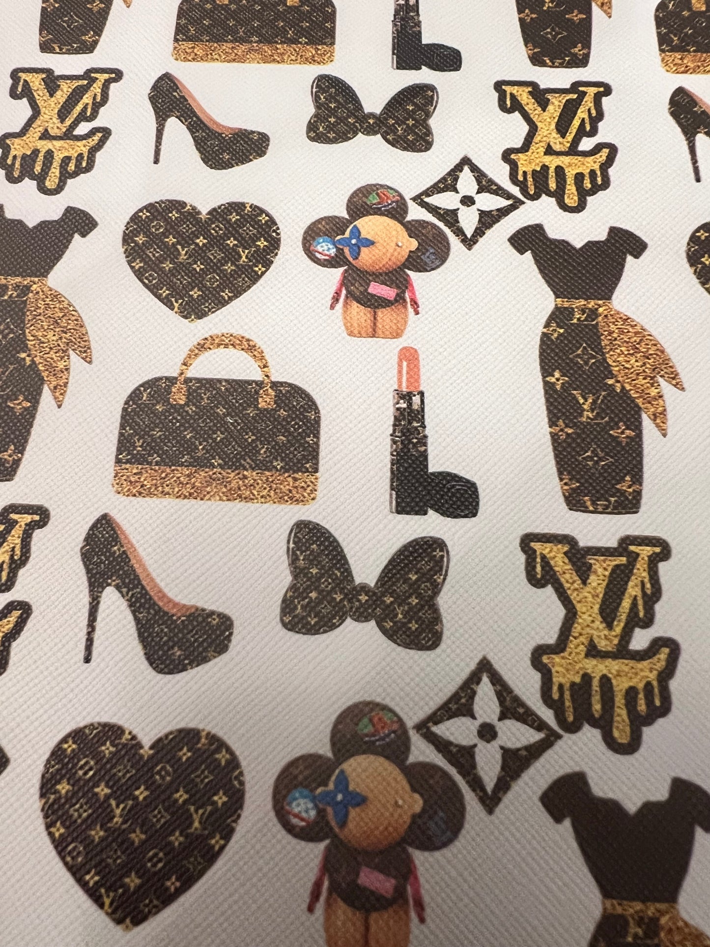 White LV Heels Purse Dress
