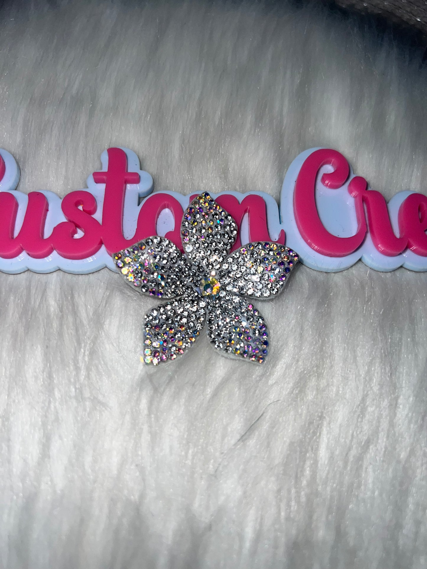 🤍 Crystal Silver Rhinestone Flower Patch