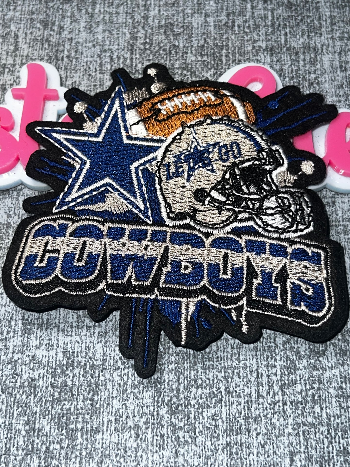 Navy Star Collage Embroidered Iron-On Patch | Layered Graphic Statement Appliqué