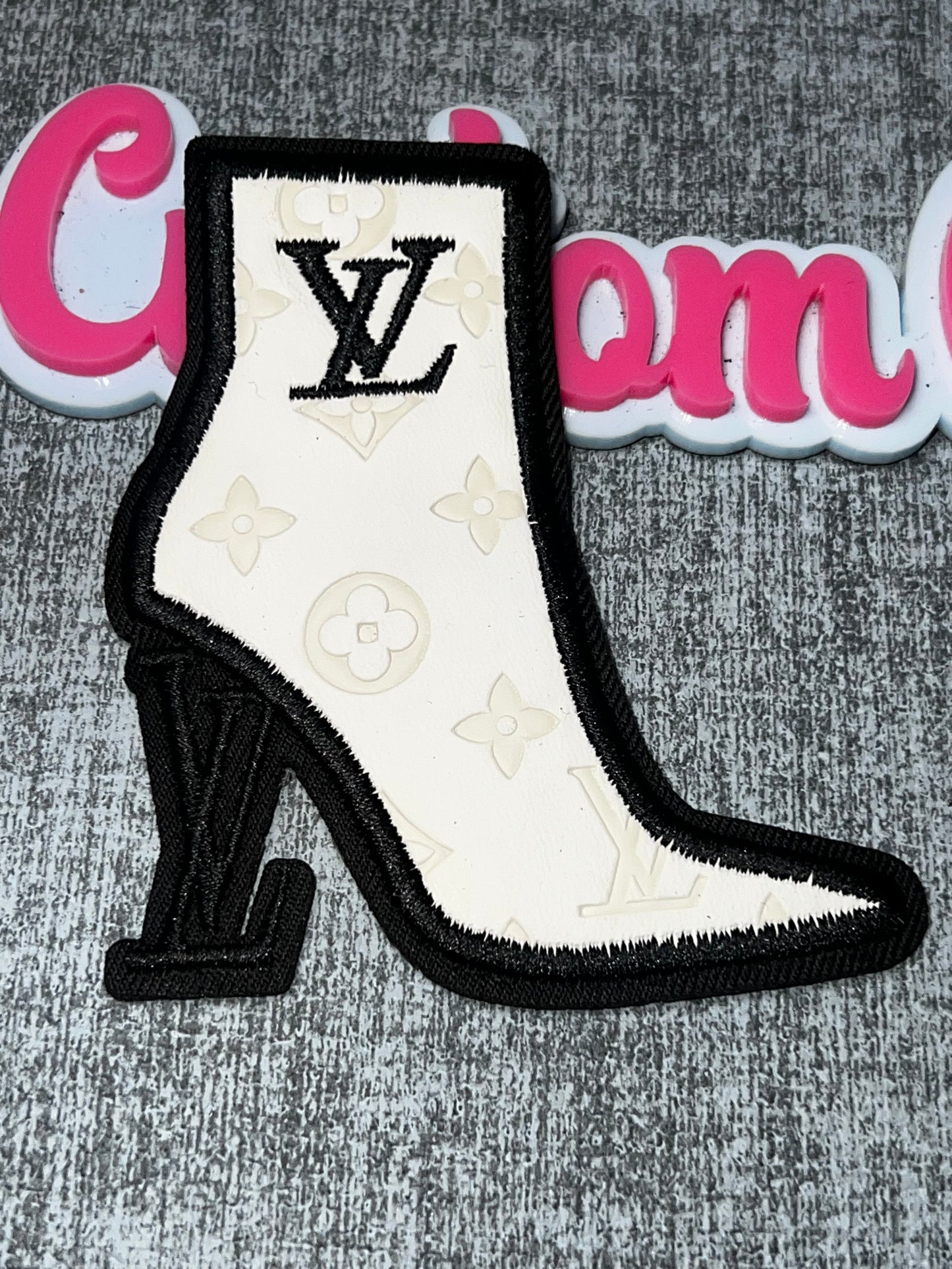 White High Heel Fashion Patch – Glam Decorative Embellishment