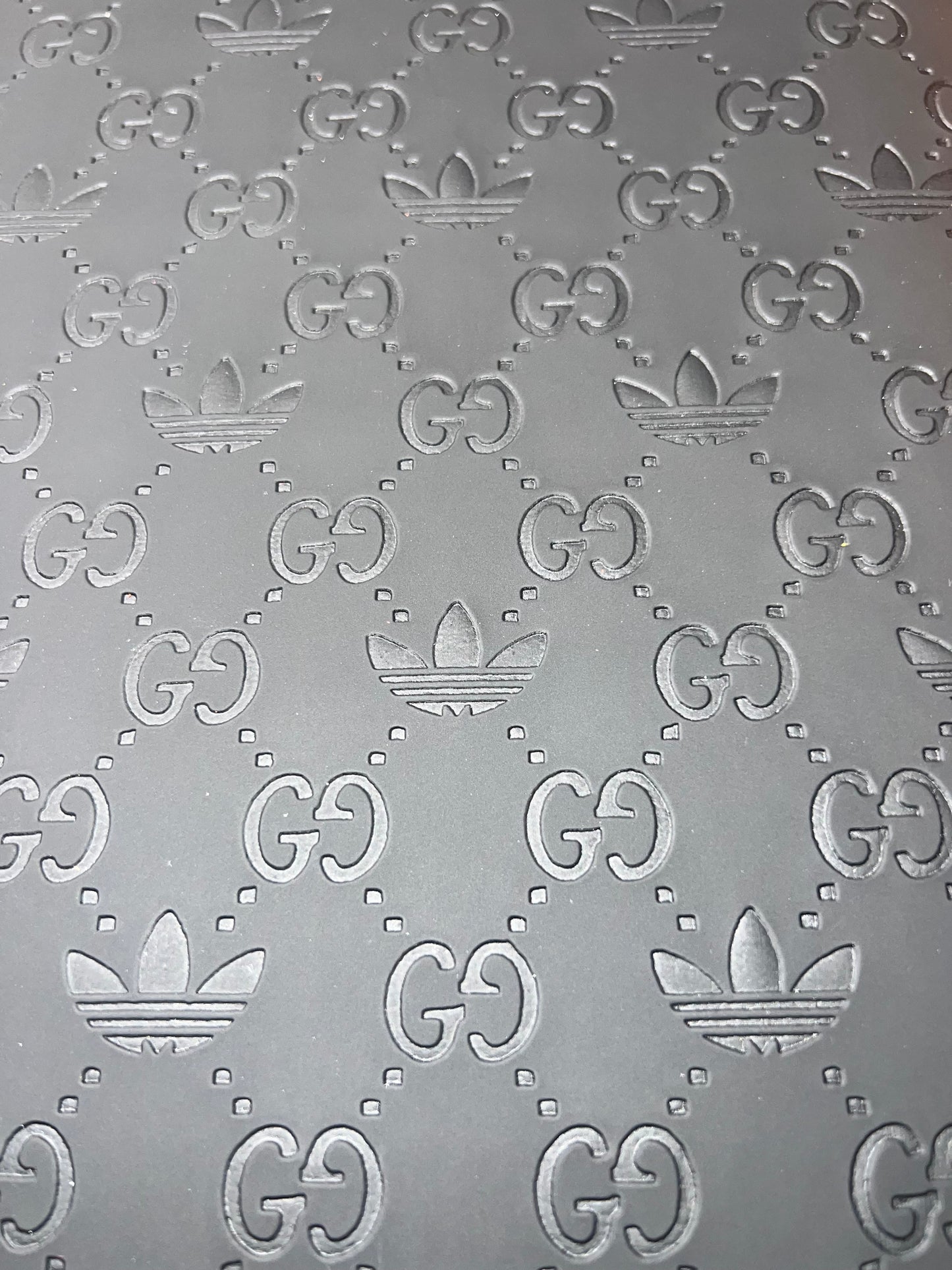 Black Embossed Pattern Faux Leather Sheet – Mixed Design
