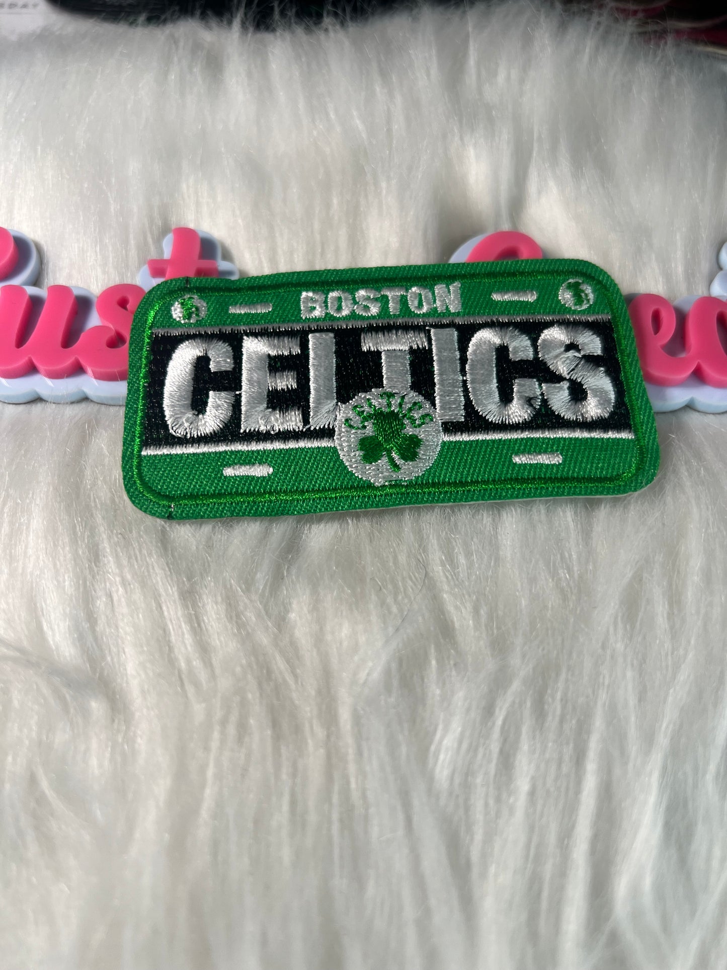π Boston Celtics License Plate Patch (Iron-On) NBA