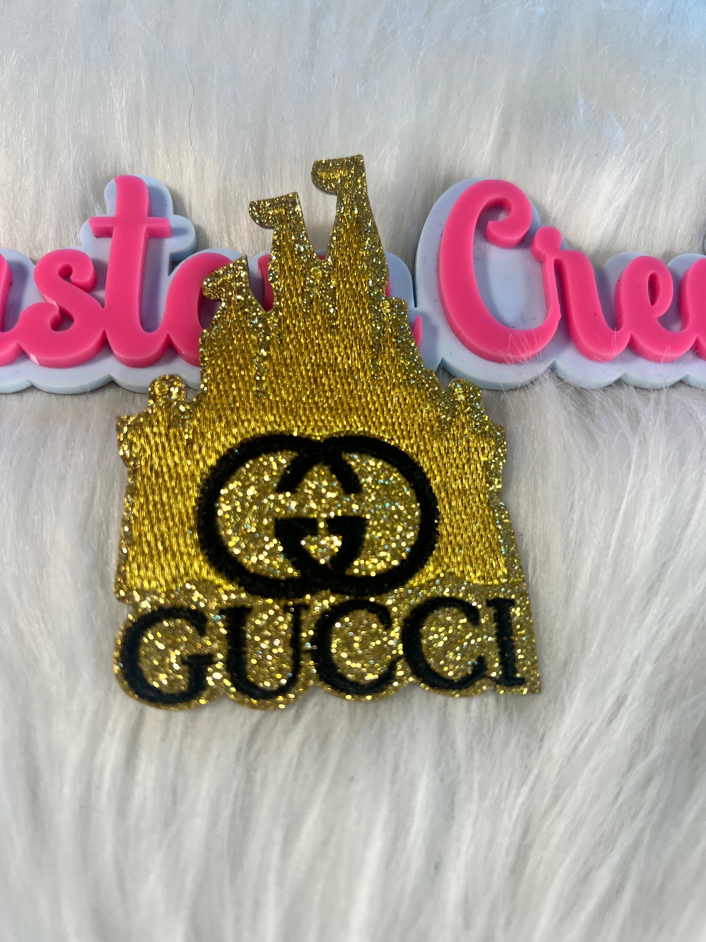 π Gold GG Castle Iron-On Patch