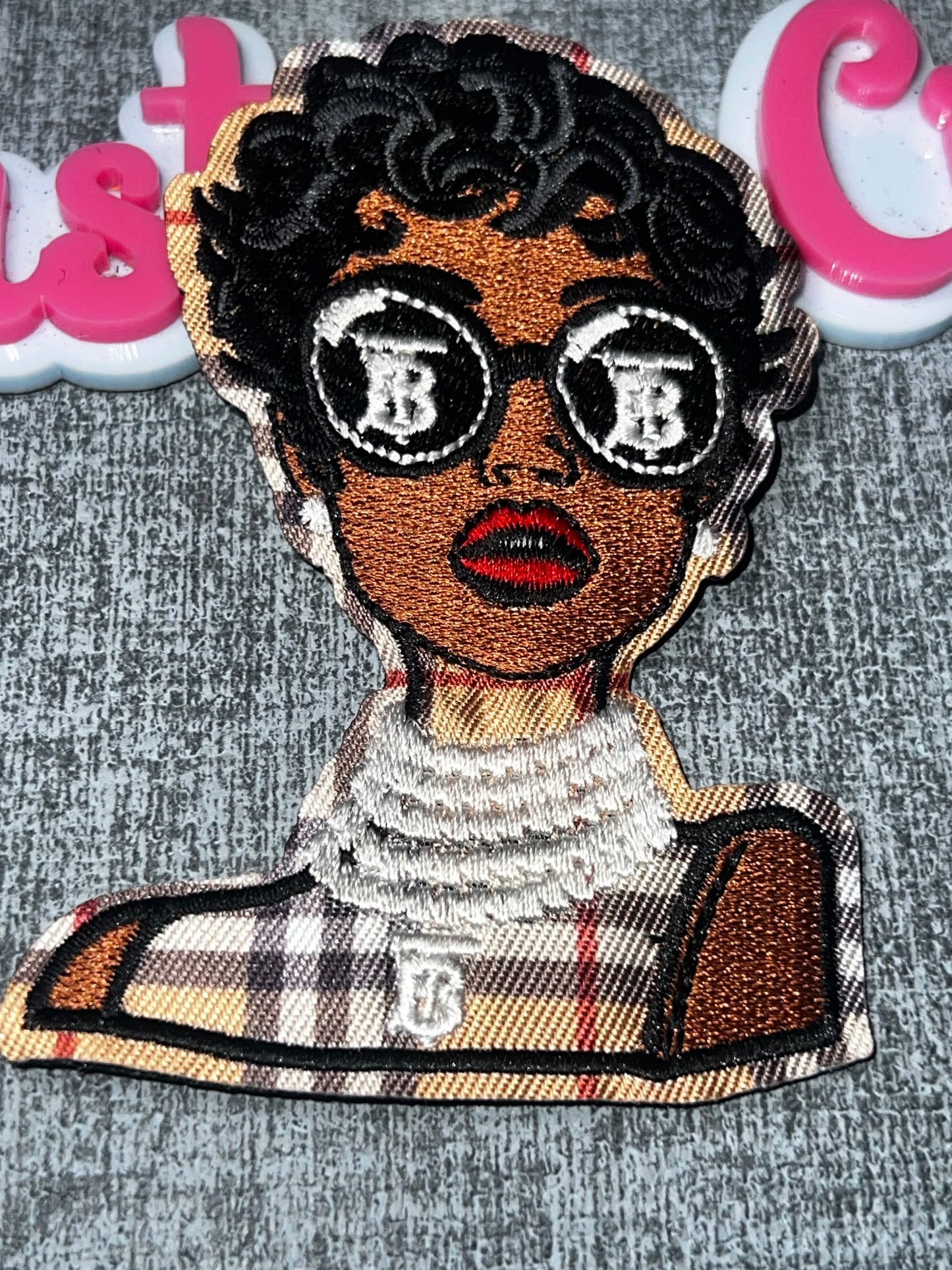 Fashion Doll Portrait Embroidered Iron-On Patch – Stylish Girl Applique
