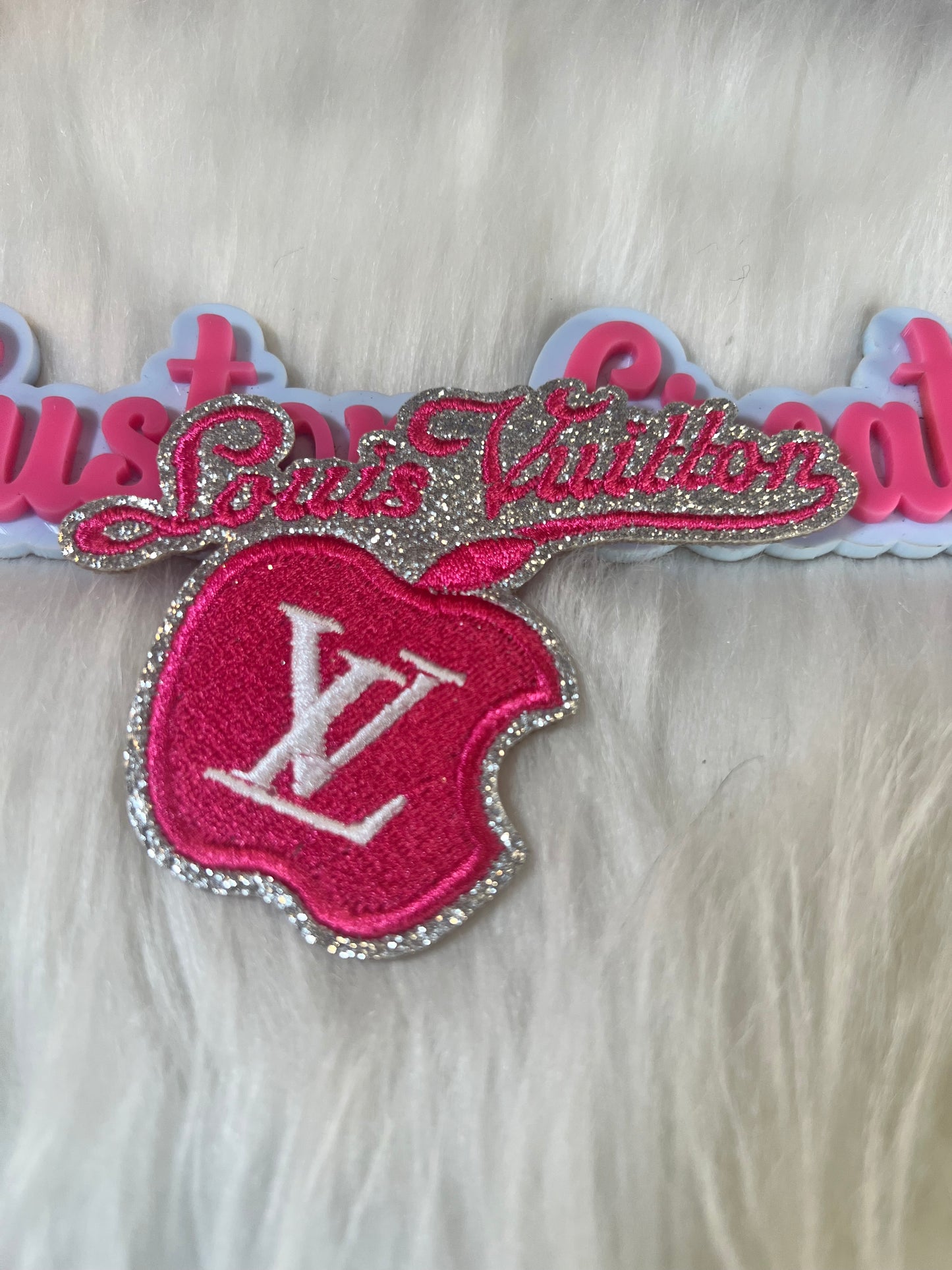 Hot Pink Silver LV Apple