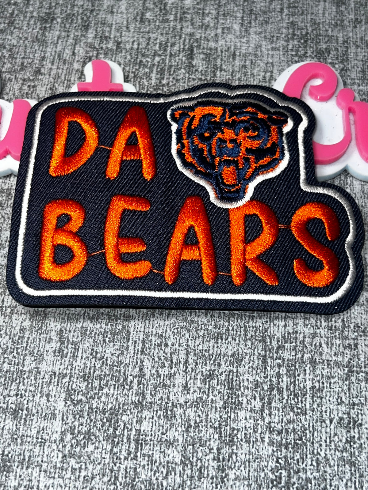 Orange Bear Graphic Patch – Embroidered Sports Iron On Applique