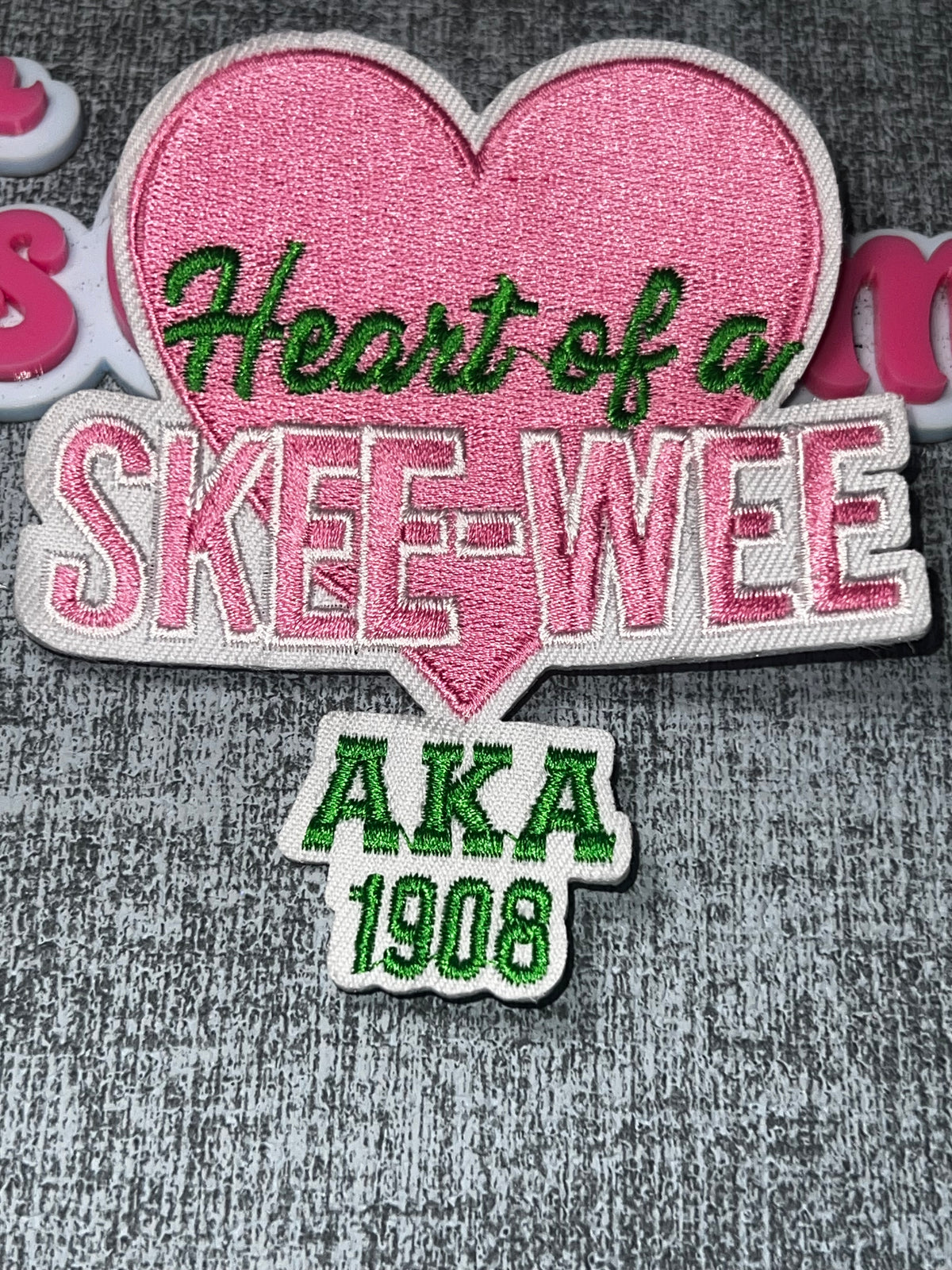 Pink Green Heart Sisterhood Embroidered Patch – Iron On Applique