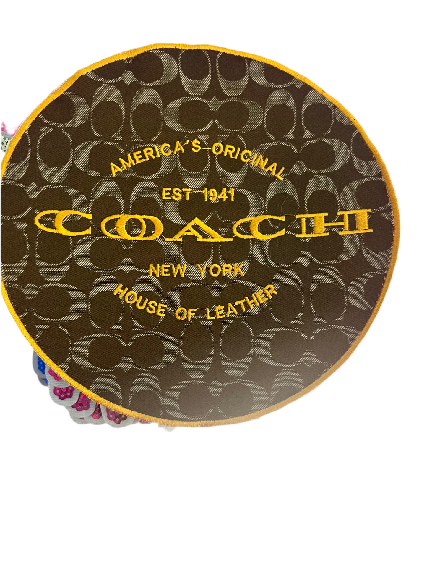 Round Tan & Gold Coach