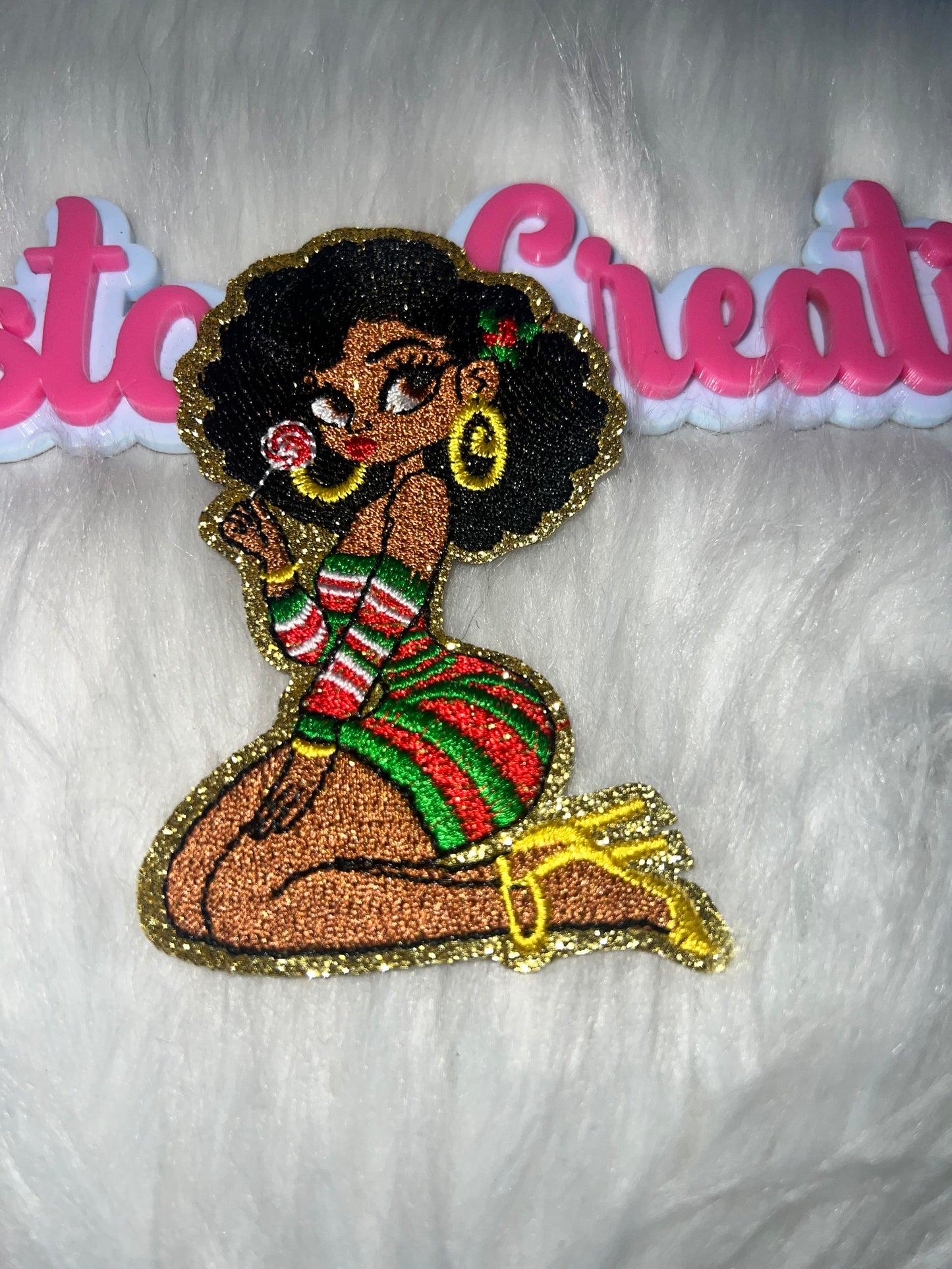 🍠Candy Cane Holiday Girl Betty Patch