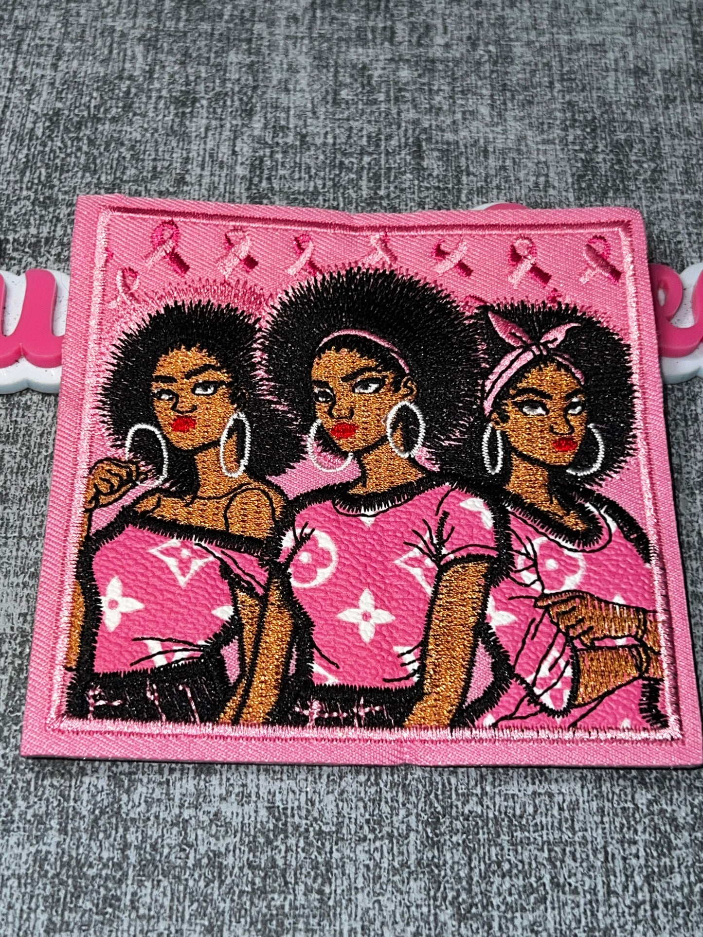 Pink Sisterhood Women Cancer Awareness Patch – Embroidered Iron On Applique