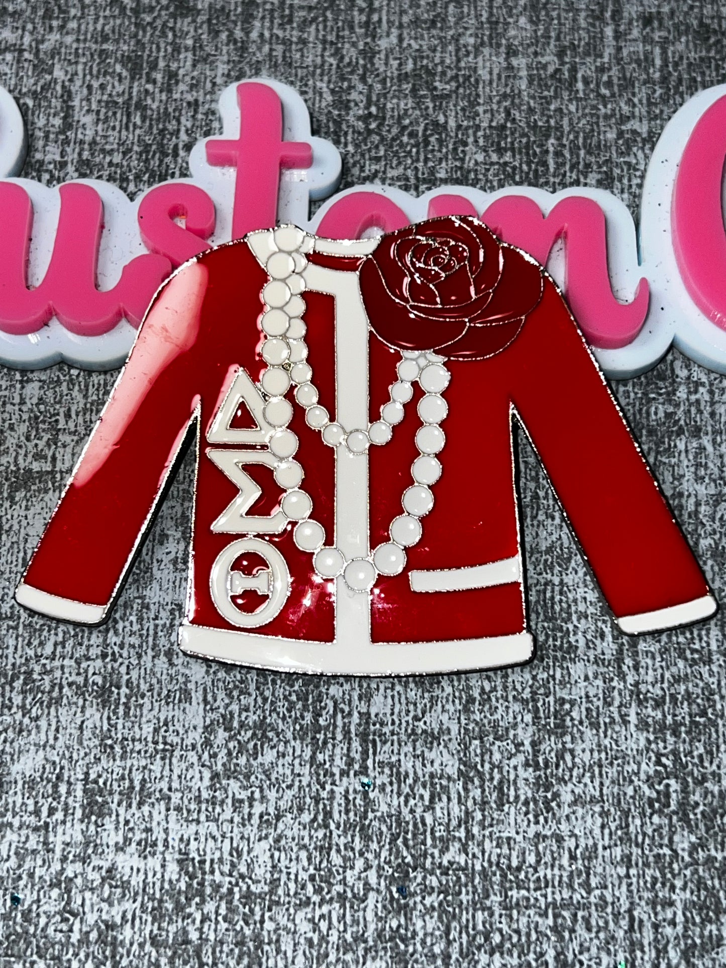 Delta Sorority Cardigan Rhinestone Brooch Pin | Fashion Statement Brooch