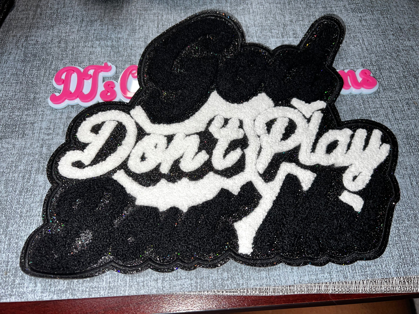 Don’t Play With Me Iron-On Patch Chenille Script Statement Patch Jacket Bag DIY Patch