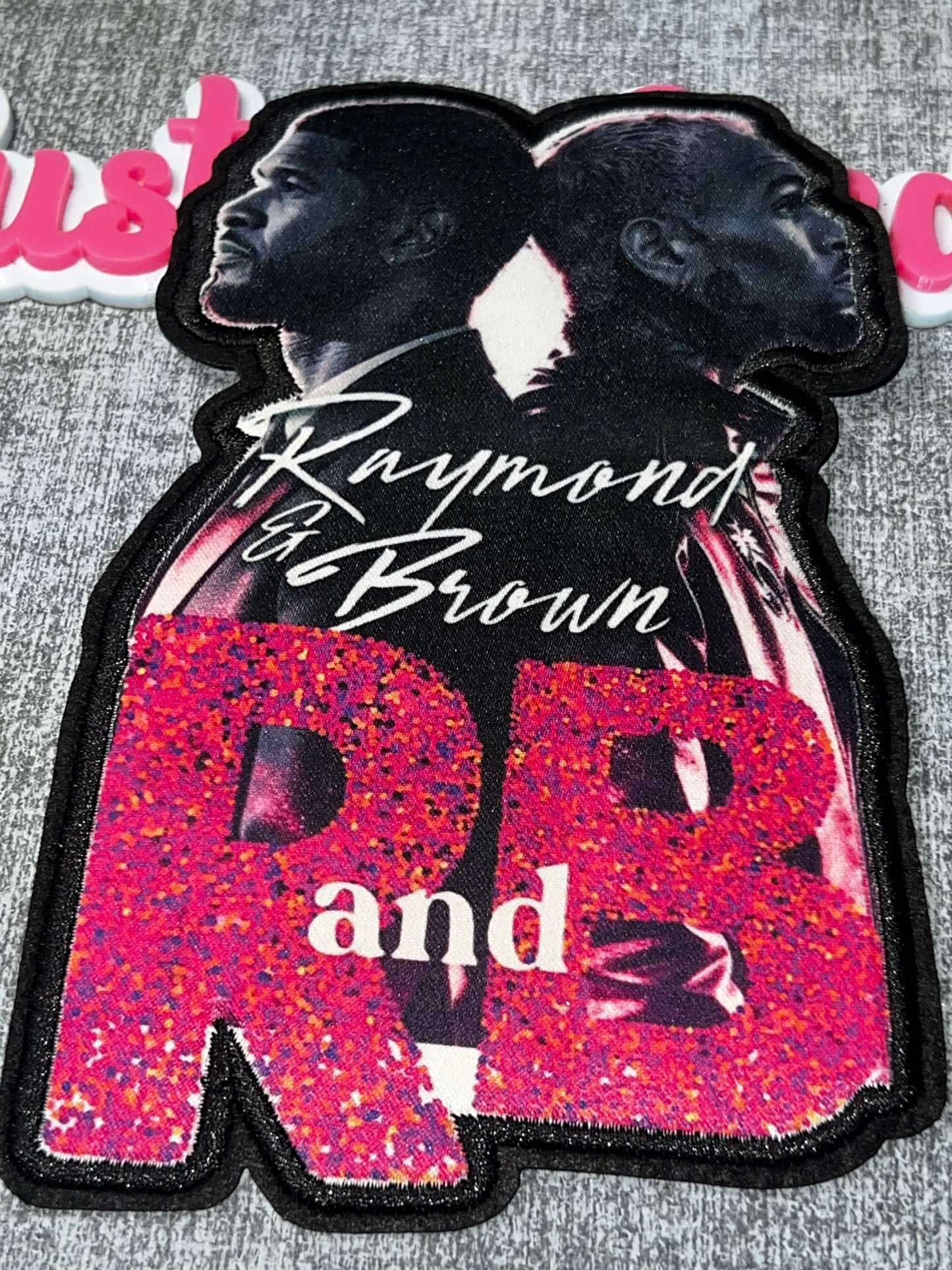R&B Glitter Letter Patch – Pink Sparkle Statement Appliqué