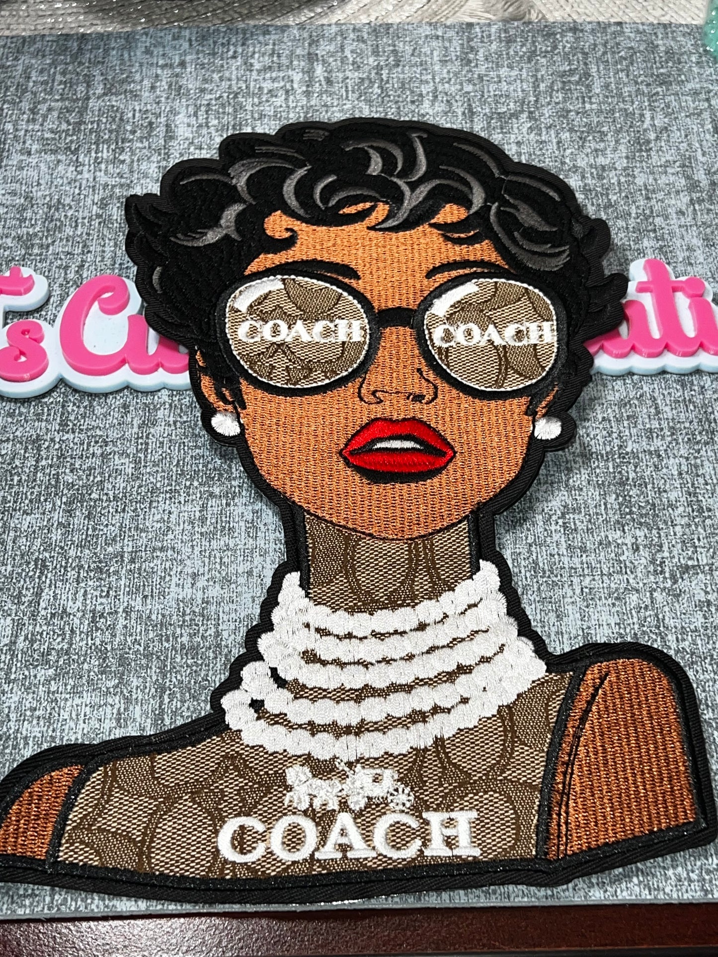 Fashion Glam Girl Embroidered Patch – Statement Fashion Applique