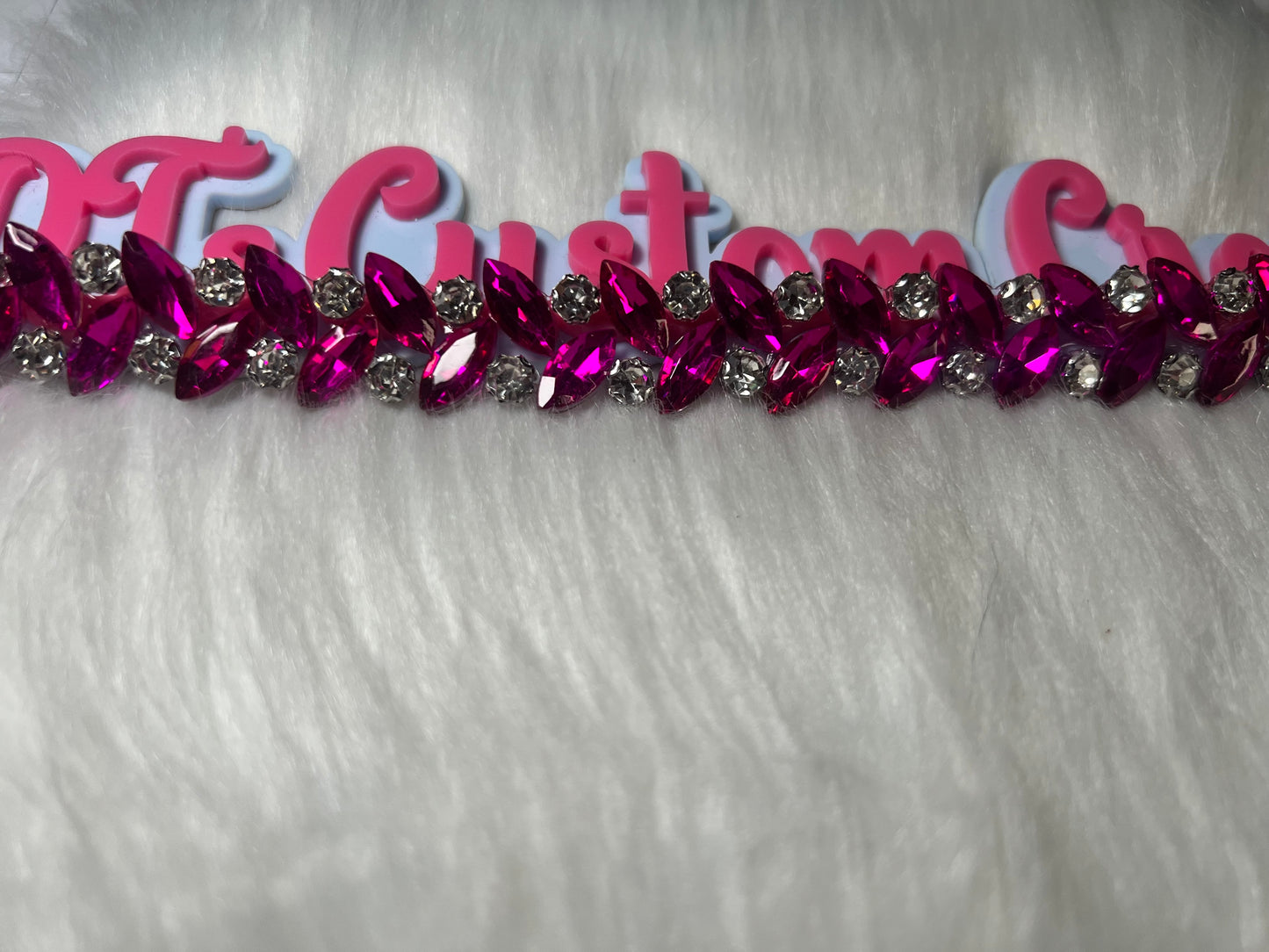 💖 Hot Pink Crystal Bling Chain (12”) – Iron On