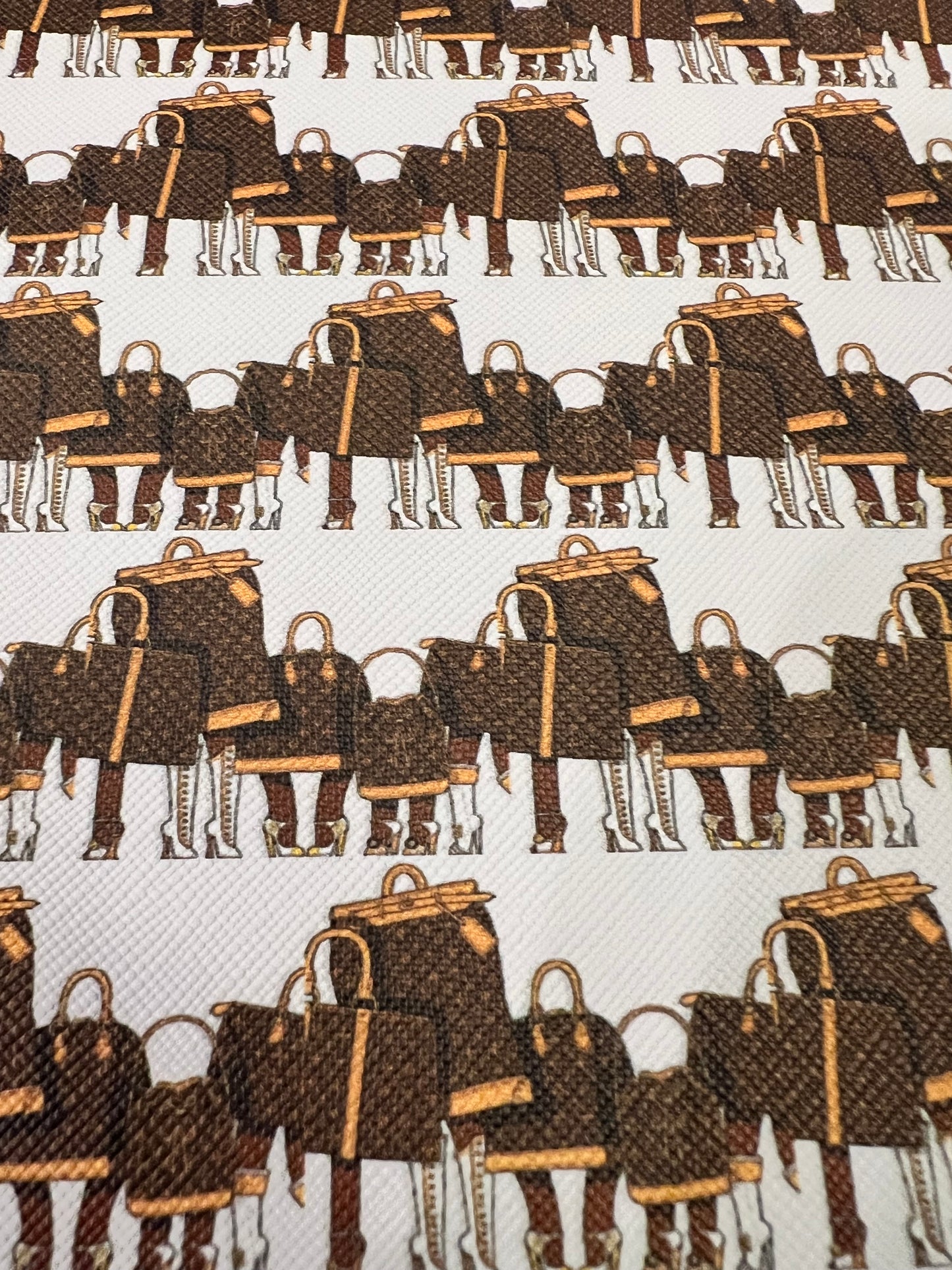 White Brown Purse LV