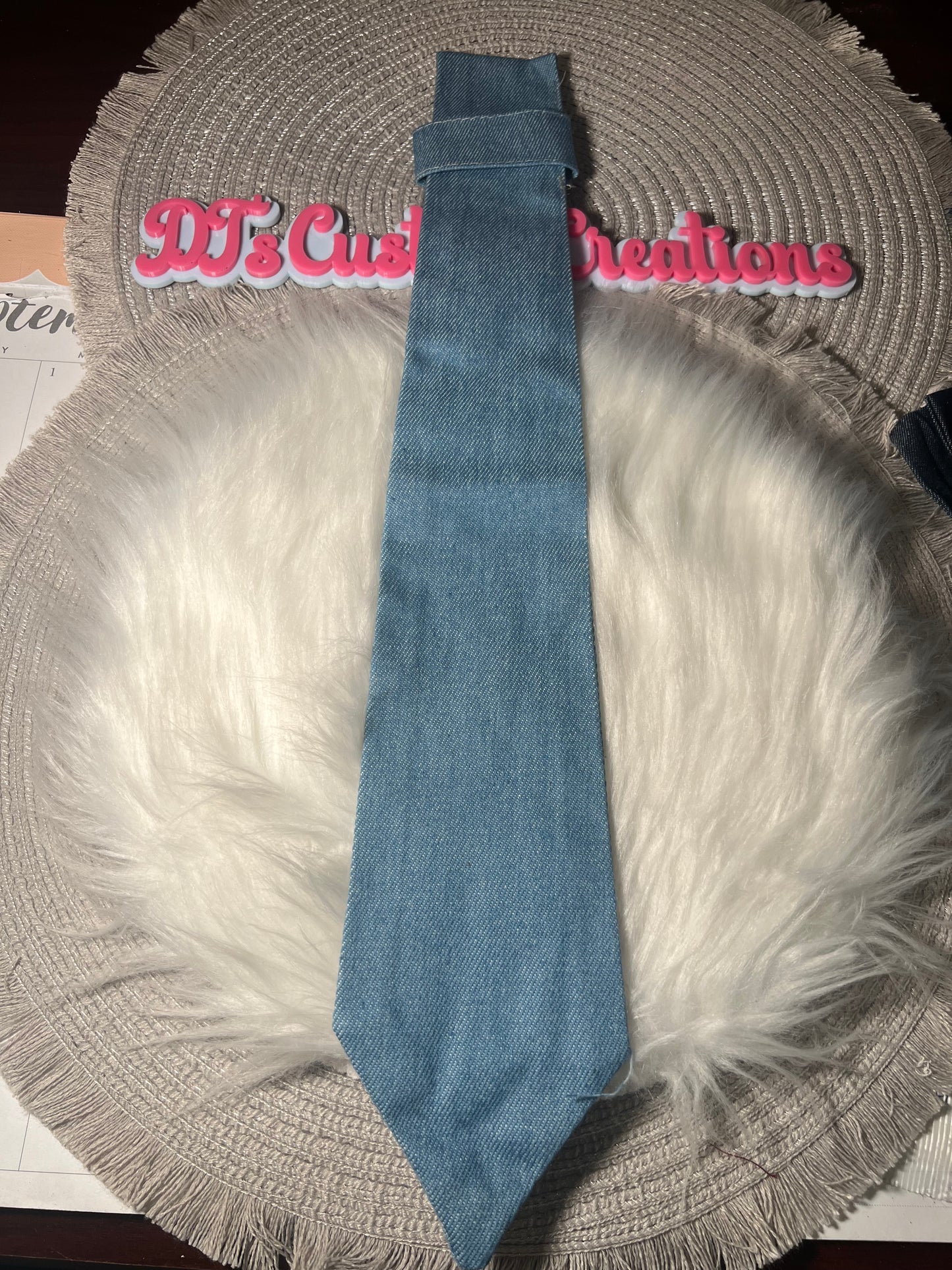 π Light Wash Denim Tie