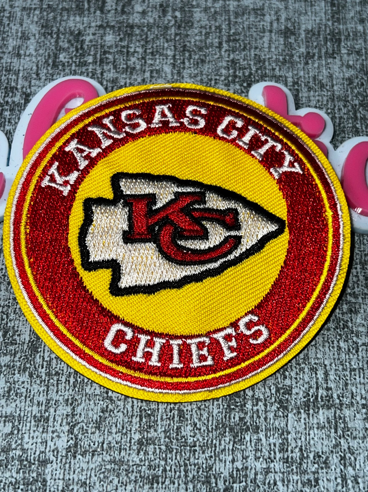 Red Yellow Arrowhead Letter Embroidered Iron-On Patch | Statement Appliqué