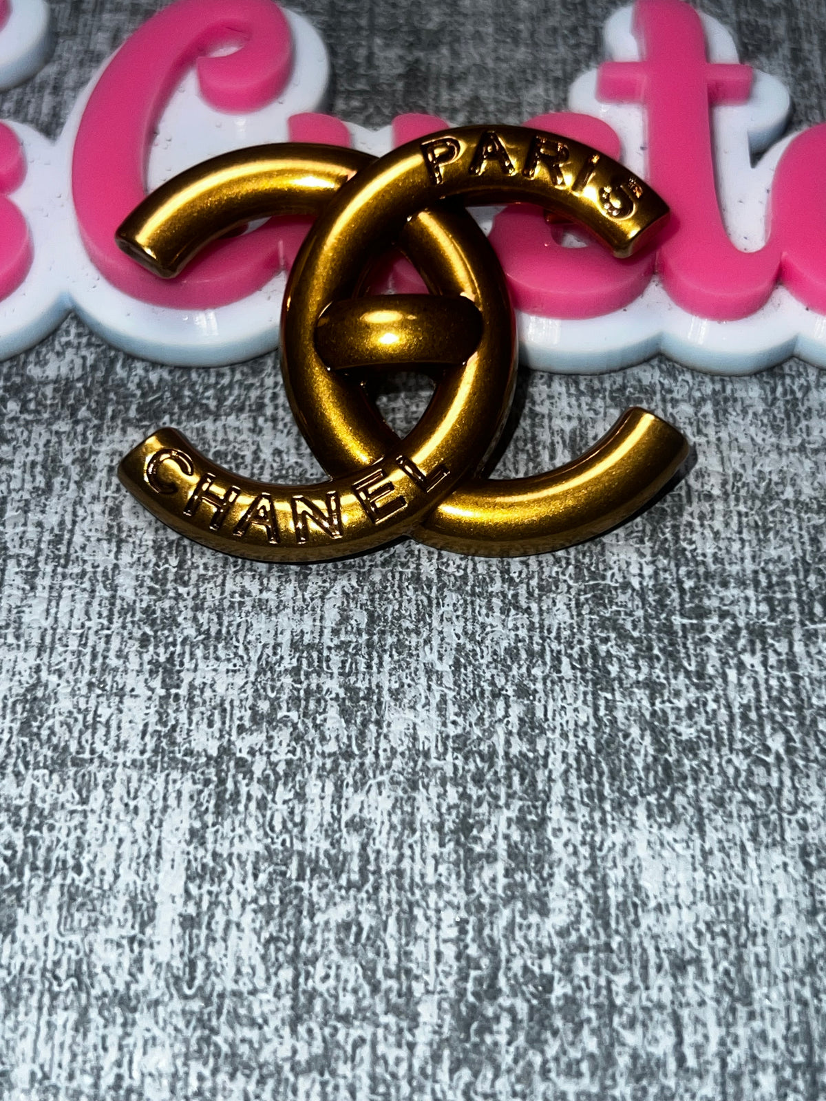Gold Interlocking Letter Brooch Pin – Metal Statement Jewelry