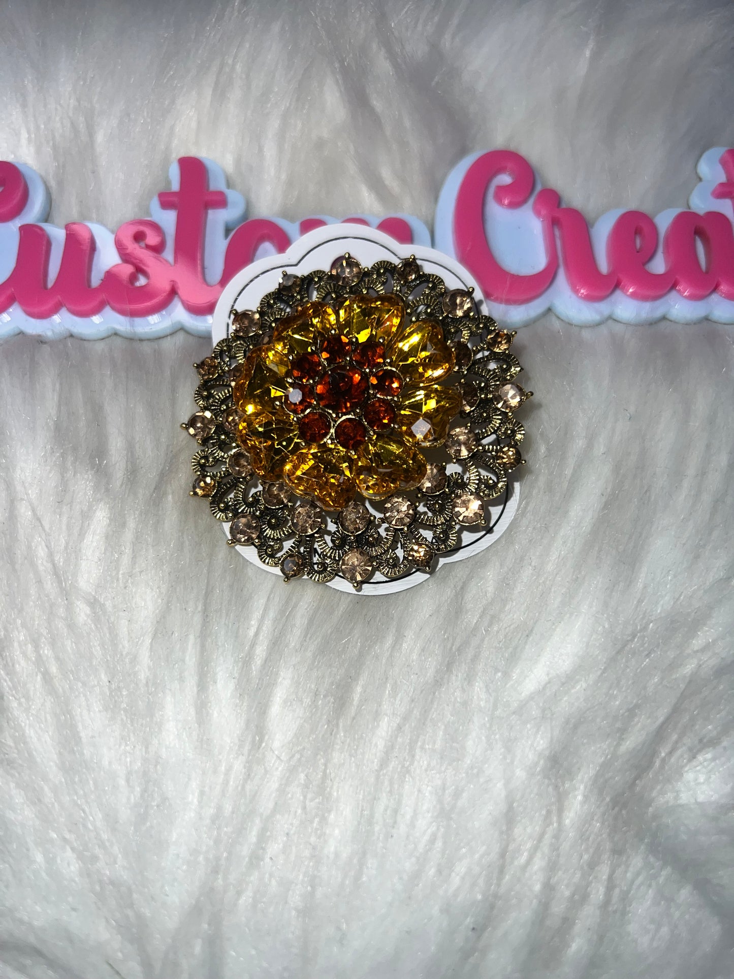 Gold & Amber Statement Brooch
