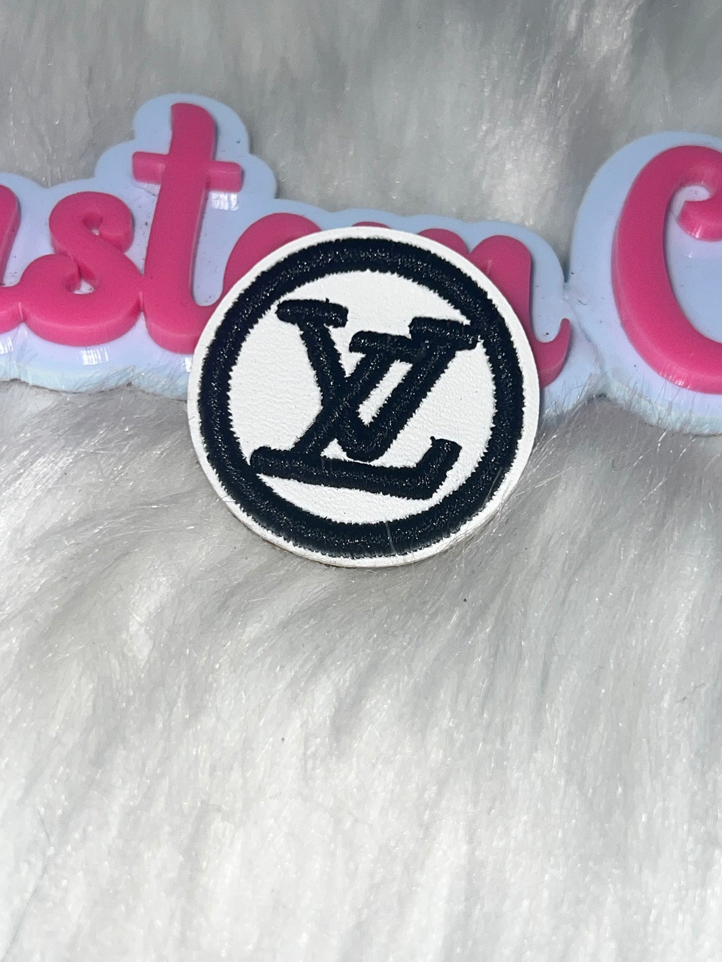 Circle LV Patch (White w/ Black Embroidery)