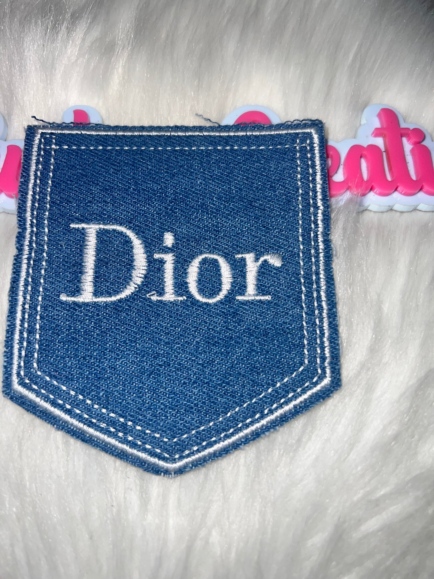 Dior-Inspired Denim Pocket Patch (Iron-On