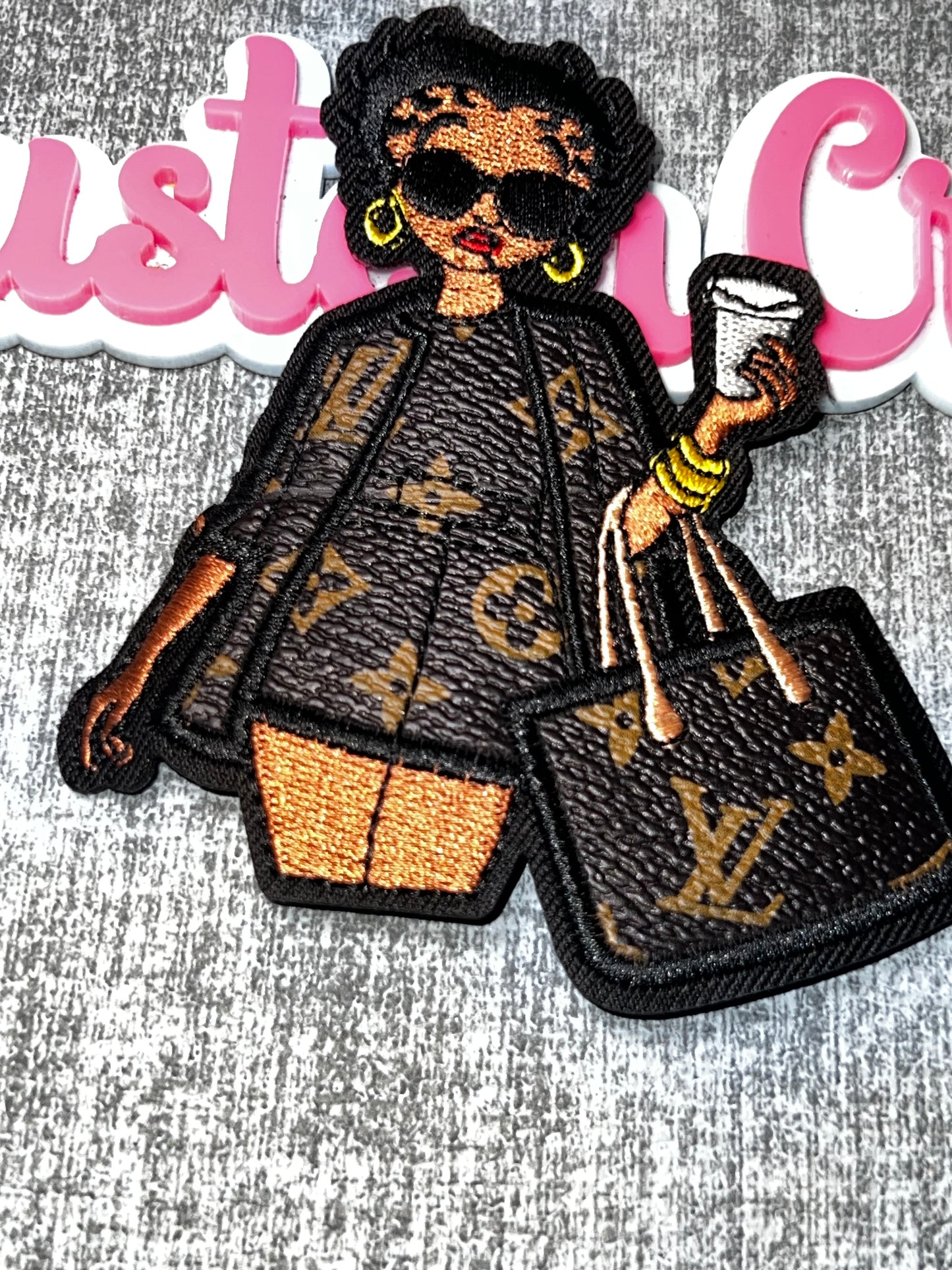 Fashion Diva Shopping Girl Patch – Glam Decorative Embellishment
