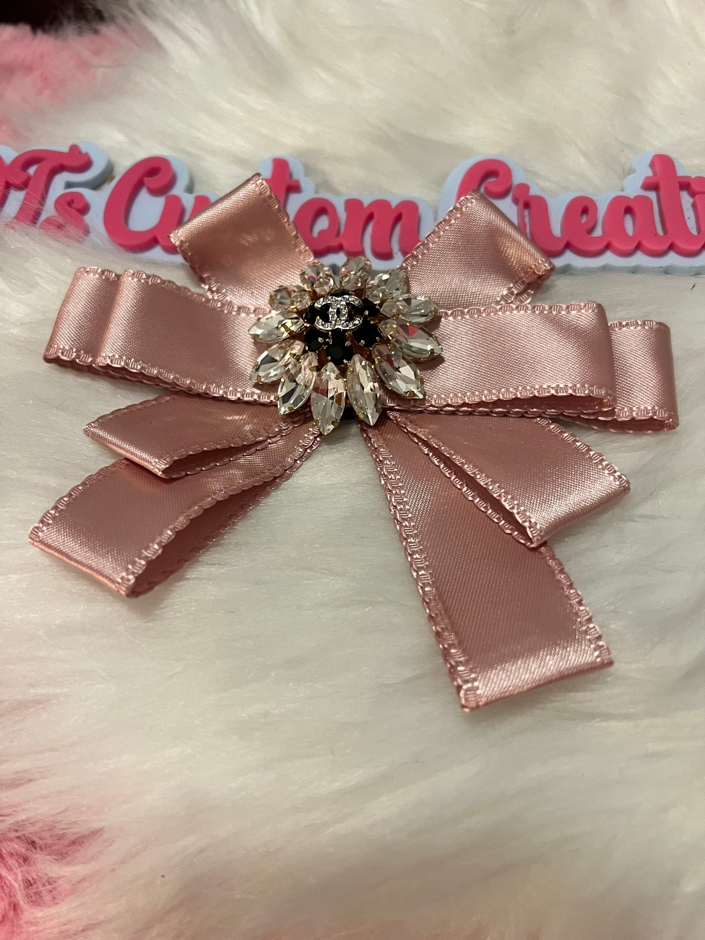 Pink Ribbon CC Brooch