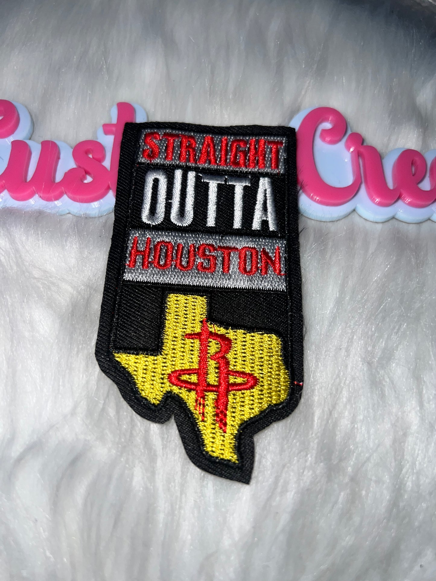❤️🖤💛 “Straight Outta Houston” Rockets Patch (Iron-On) NBA