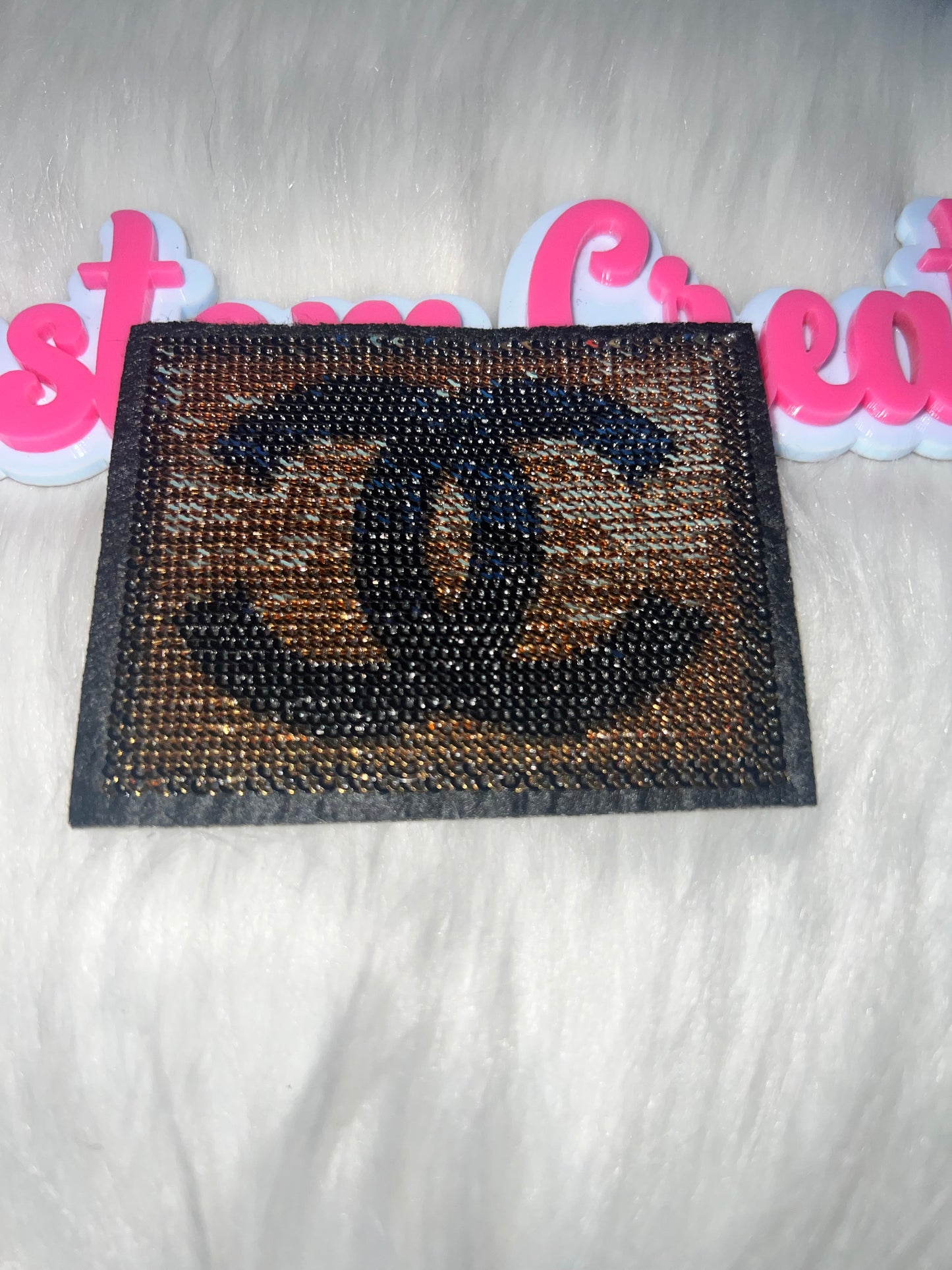 🖤 Black & Gold Square CC Iron-On Patch