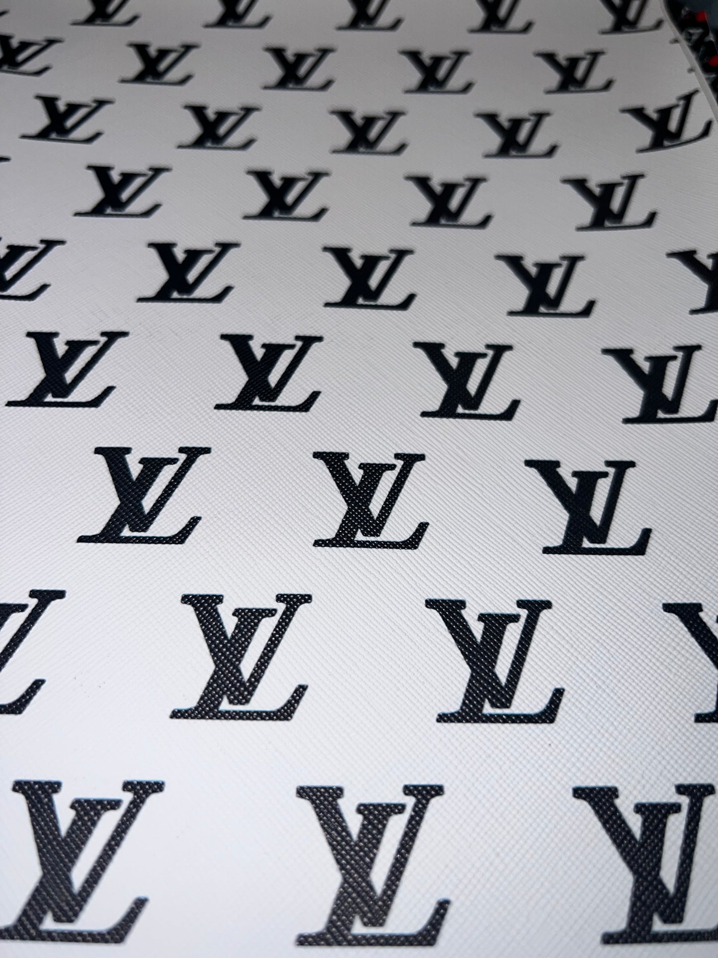 White Minimal Monogram Style Faux Leather Sheet – 9x12