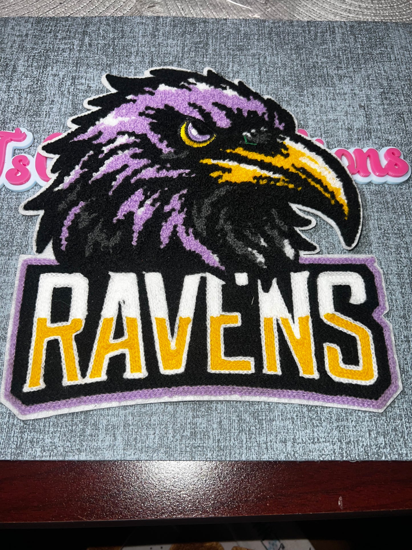 Purple Ravens Chenille Patch – Sports Style Appliqué