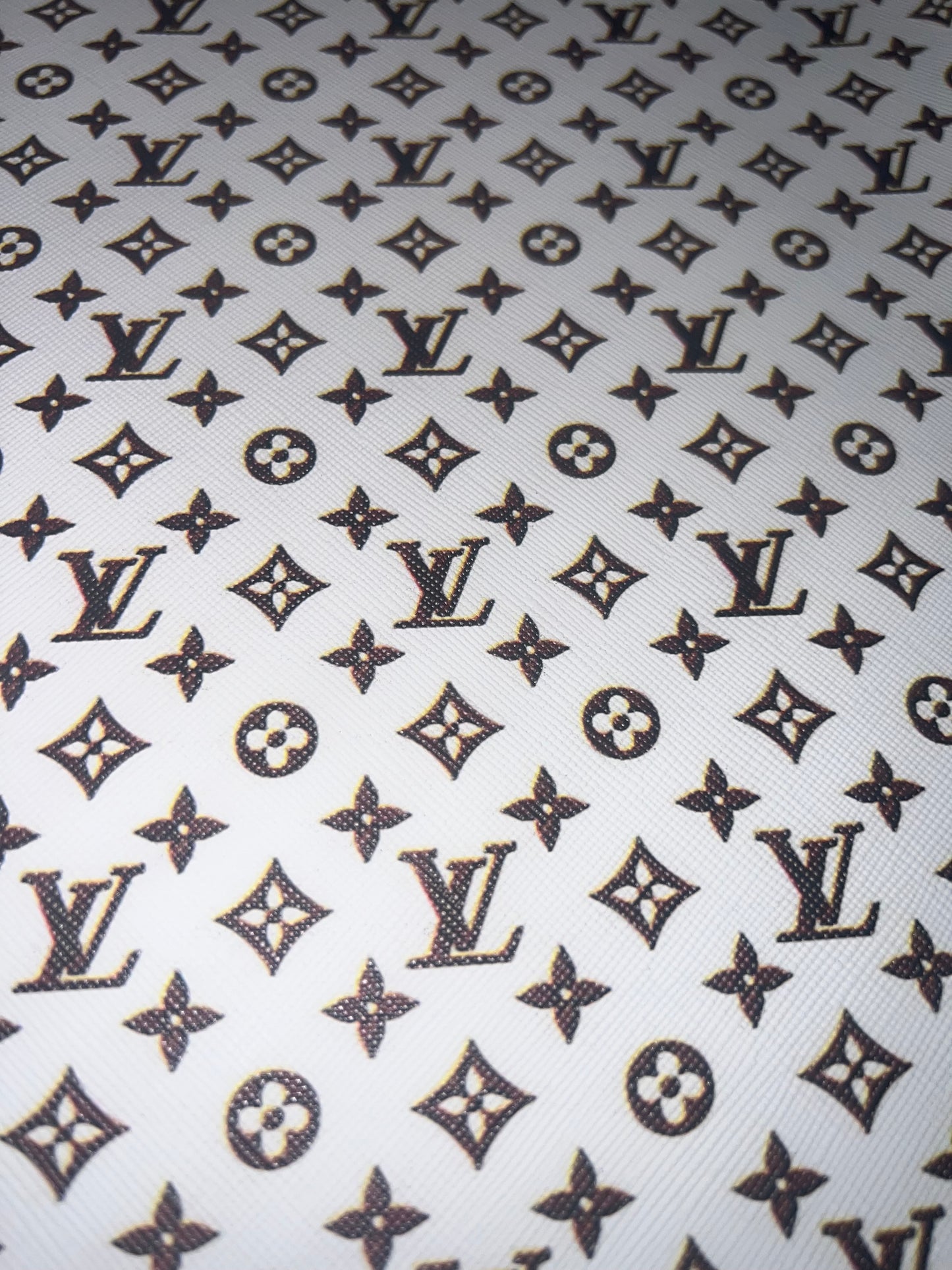 White Classic Monogram Style Faux Leather Sheet – 9x12