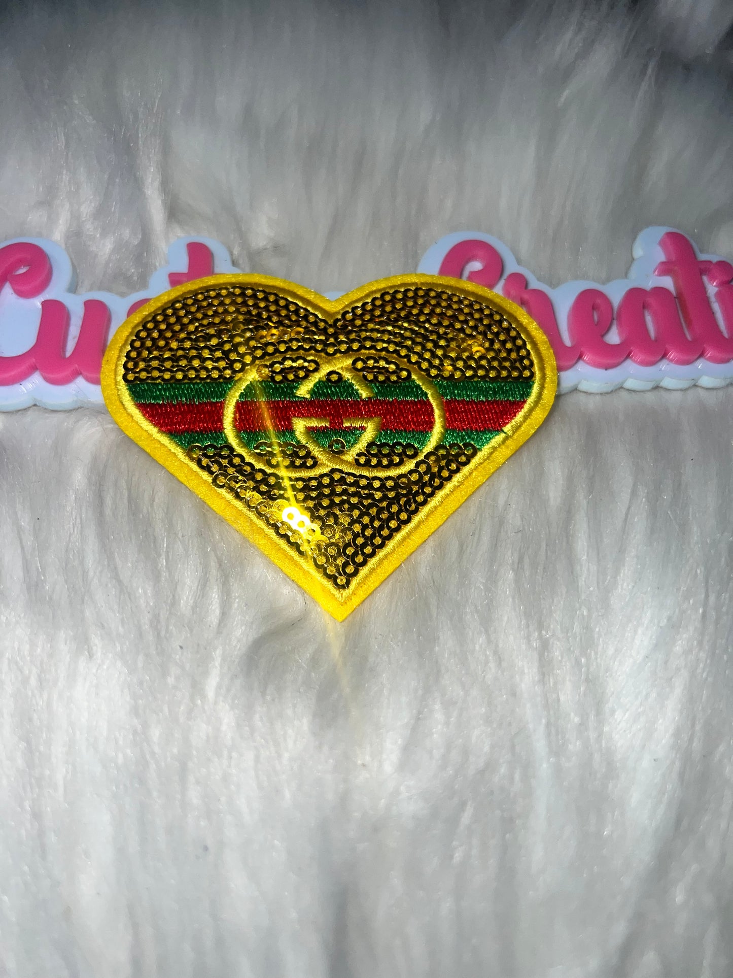 GG Heart Sequin Patch (Gold)