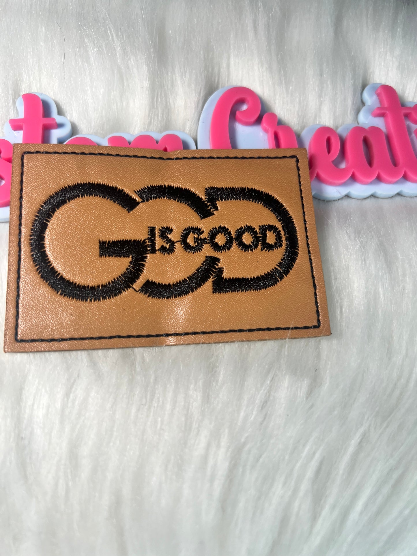 ๐ค God Is Good Faux Leather Patch Religion