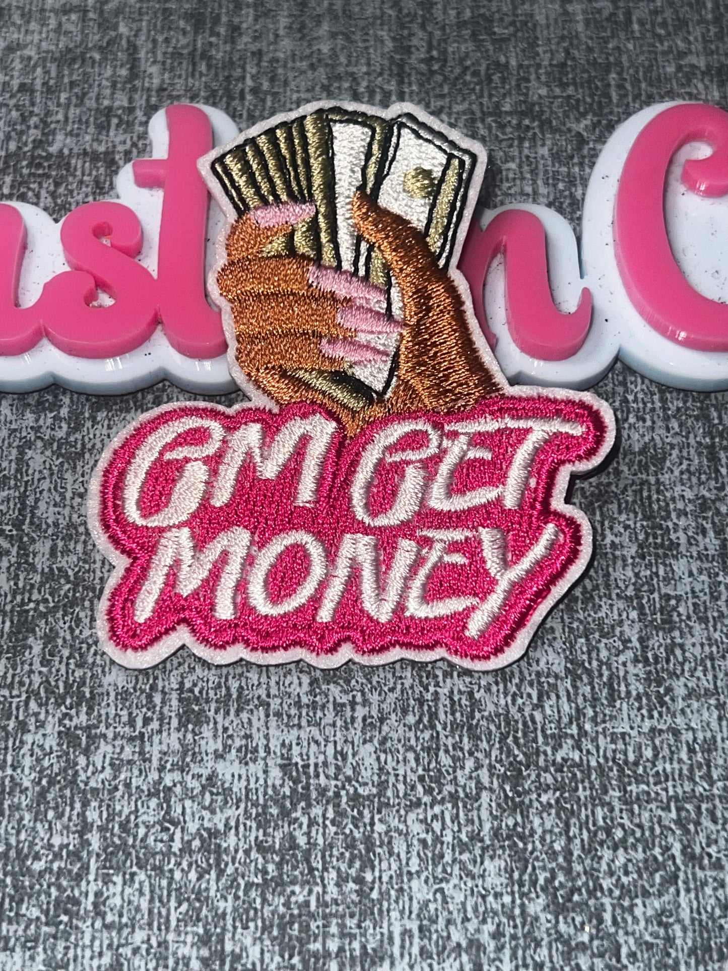 GM Get Money Embroidered Iron On Patch | Money Statement Applique | Sew On Jacket Backpack Hat Patch