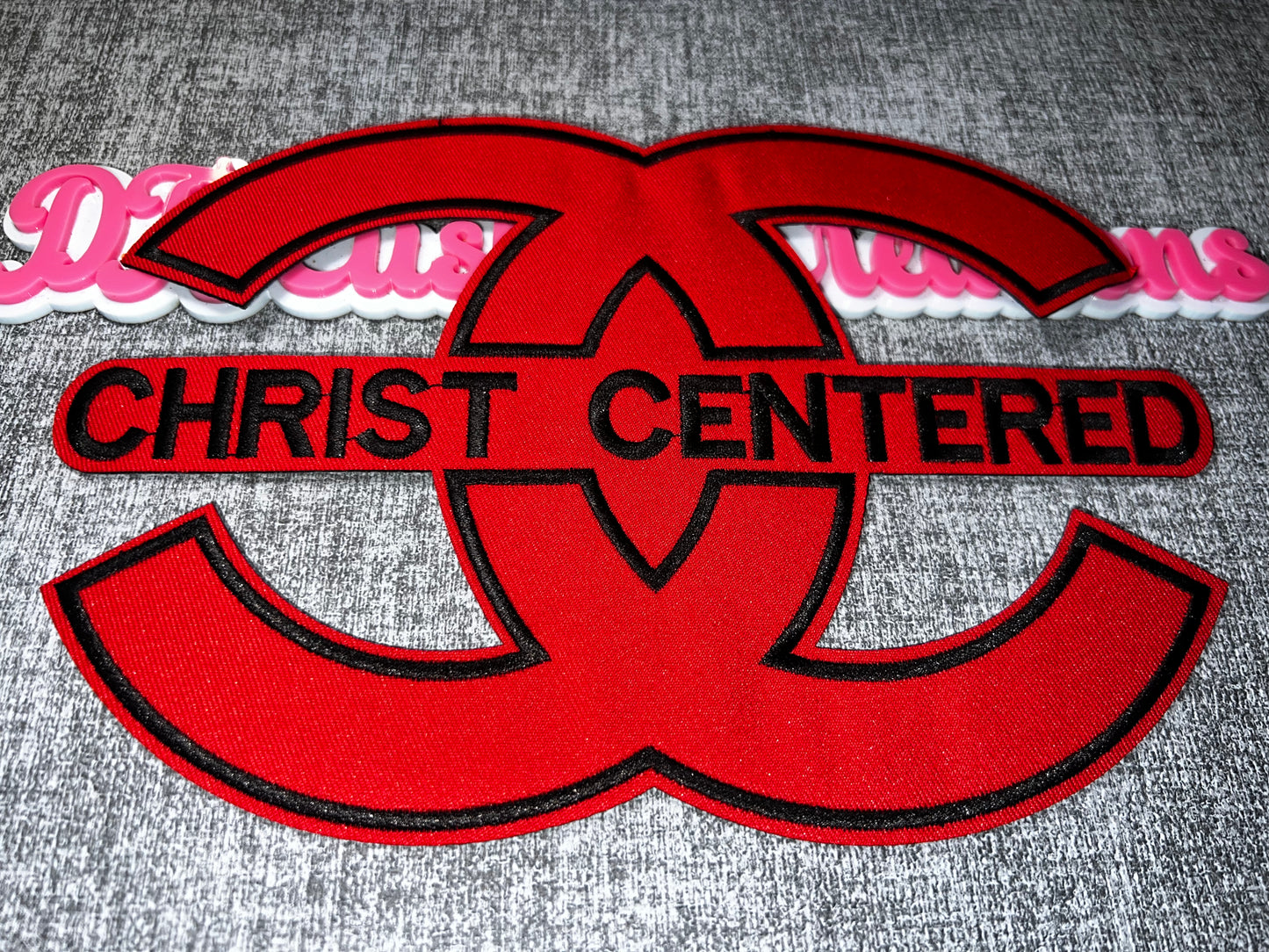 Christ Centered Embroidered Faith Patch – Red Religious Iron-On Applique