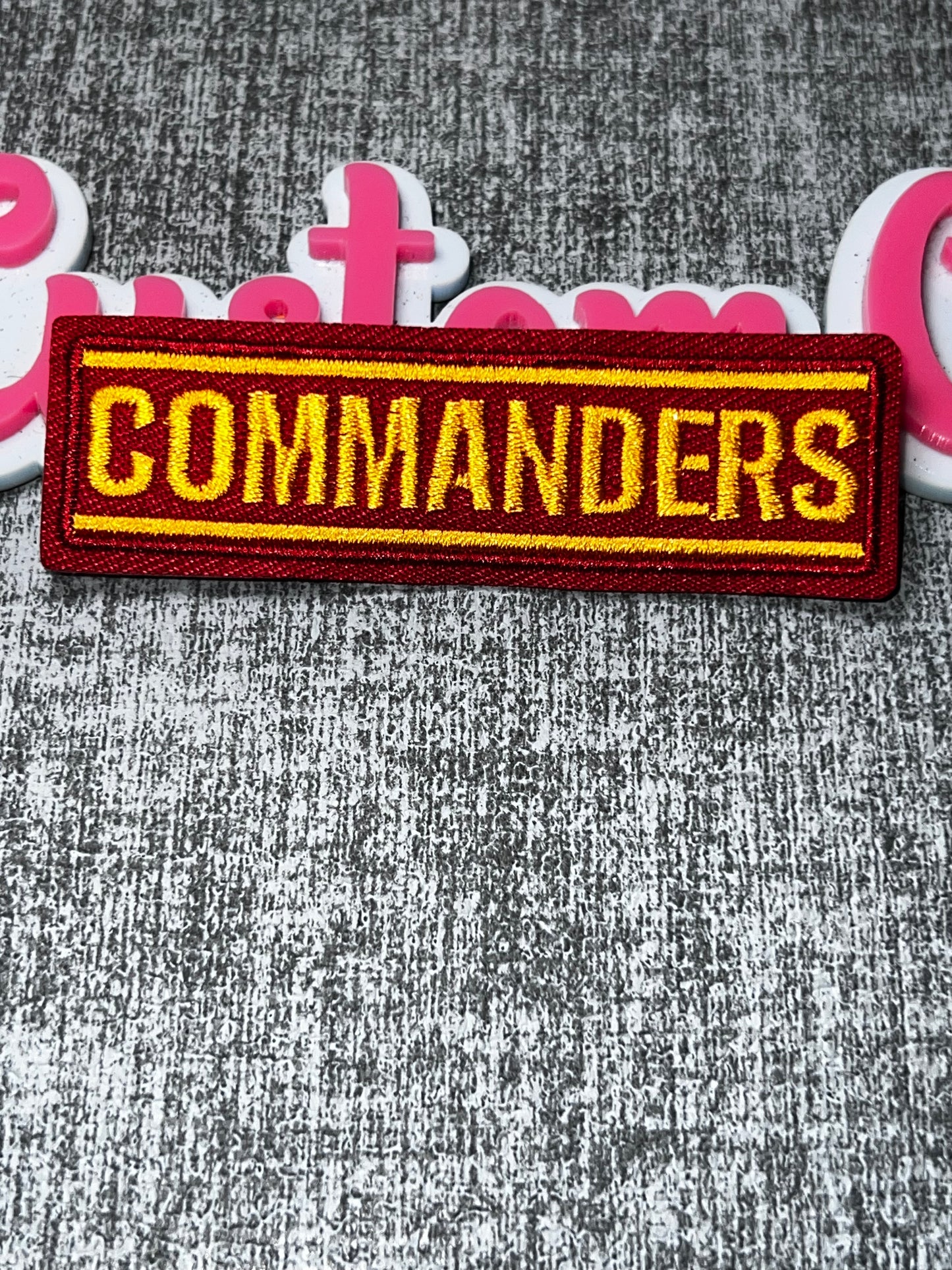 Burgundy & Gold Embroidered Name Bar Iron-On Patch