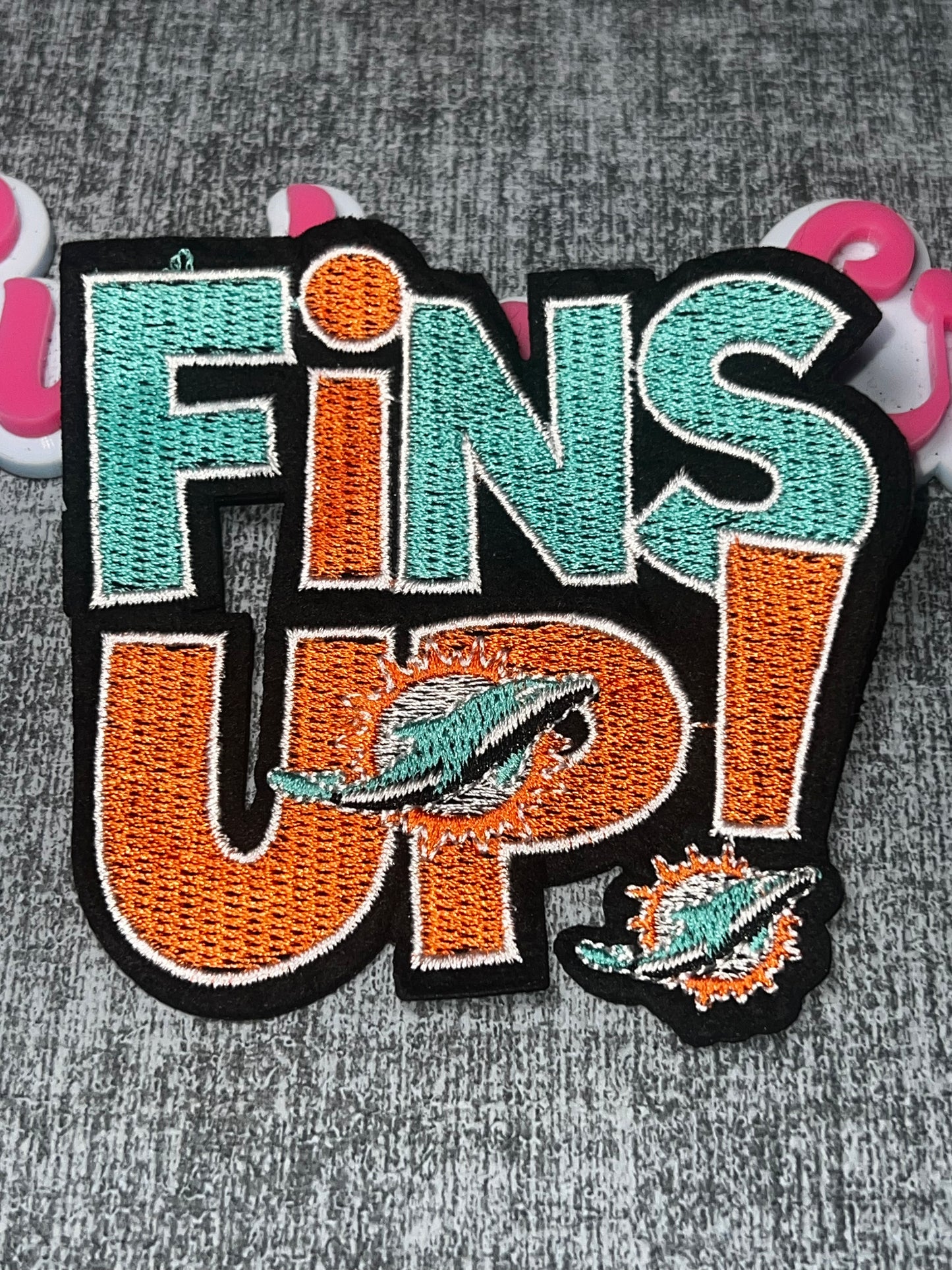 Aqua Orange Statement Embroidered Iron-On Patch – Bold DIY Appliqué
