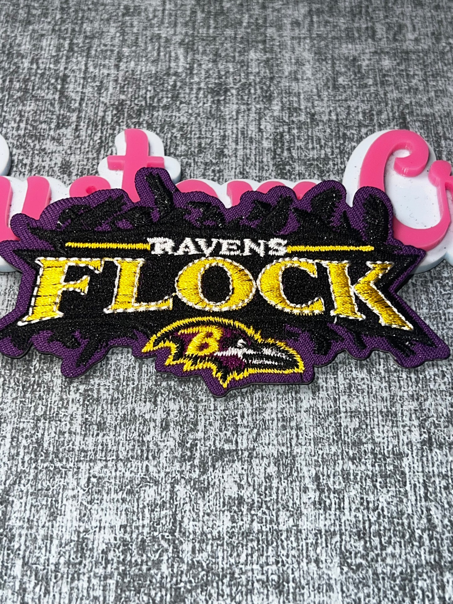 Purple Bird Graphic Embroidered Iron-On Patch – Decorative Appliqué