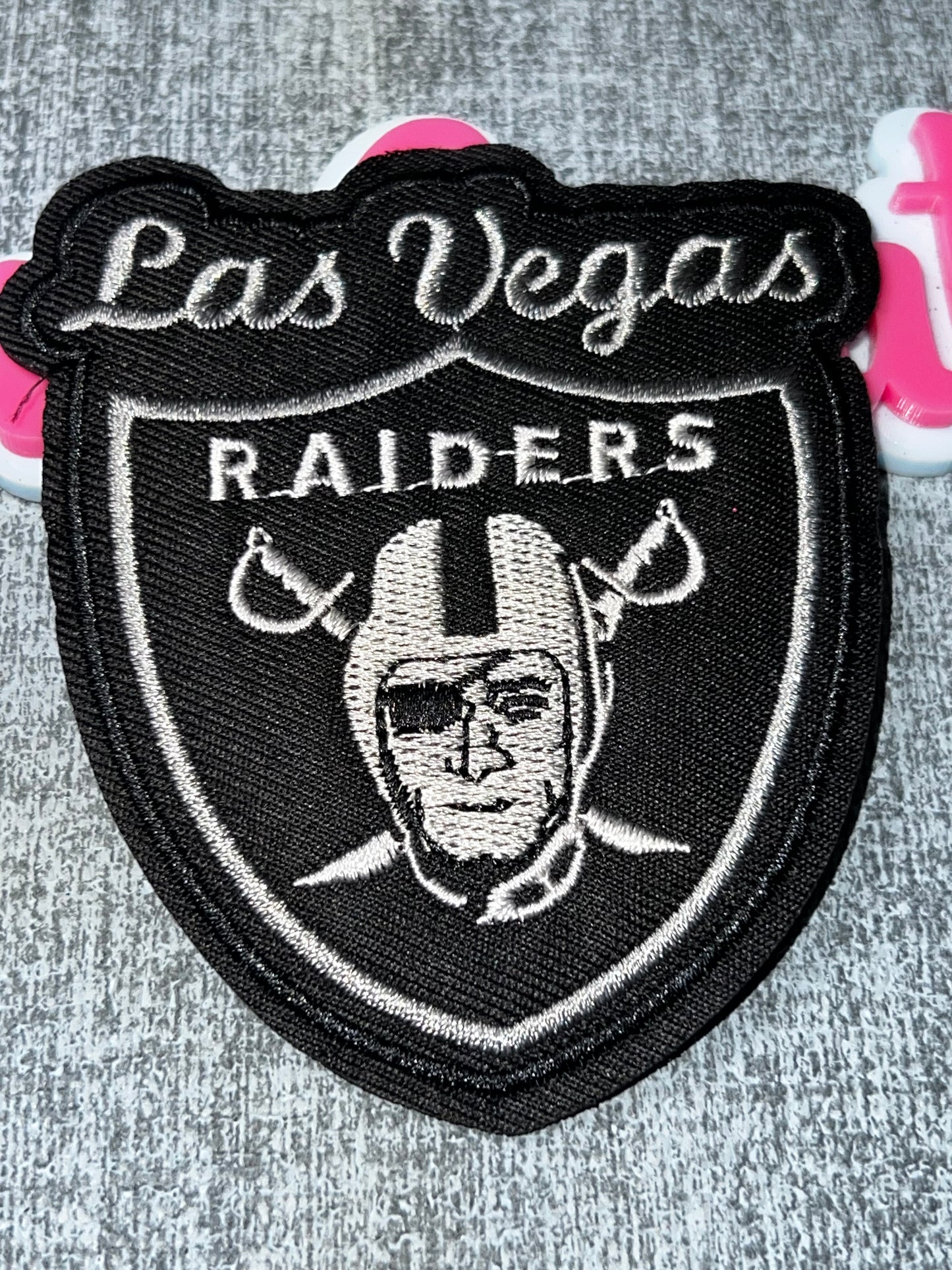 Black & Silver Shield Embroidered Iron-On Patch | Decorative Crest Appliqué